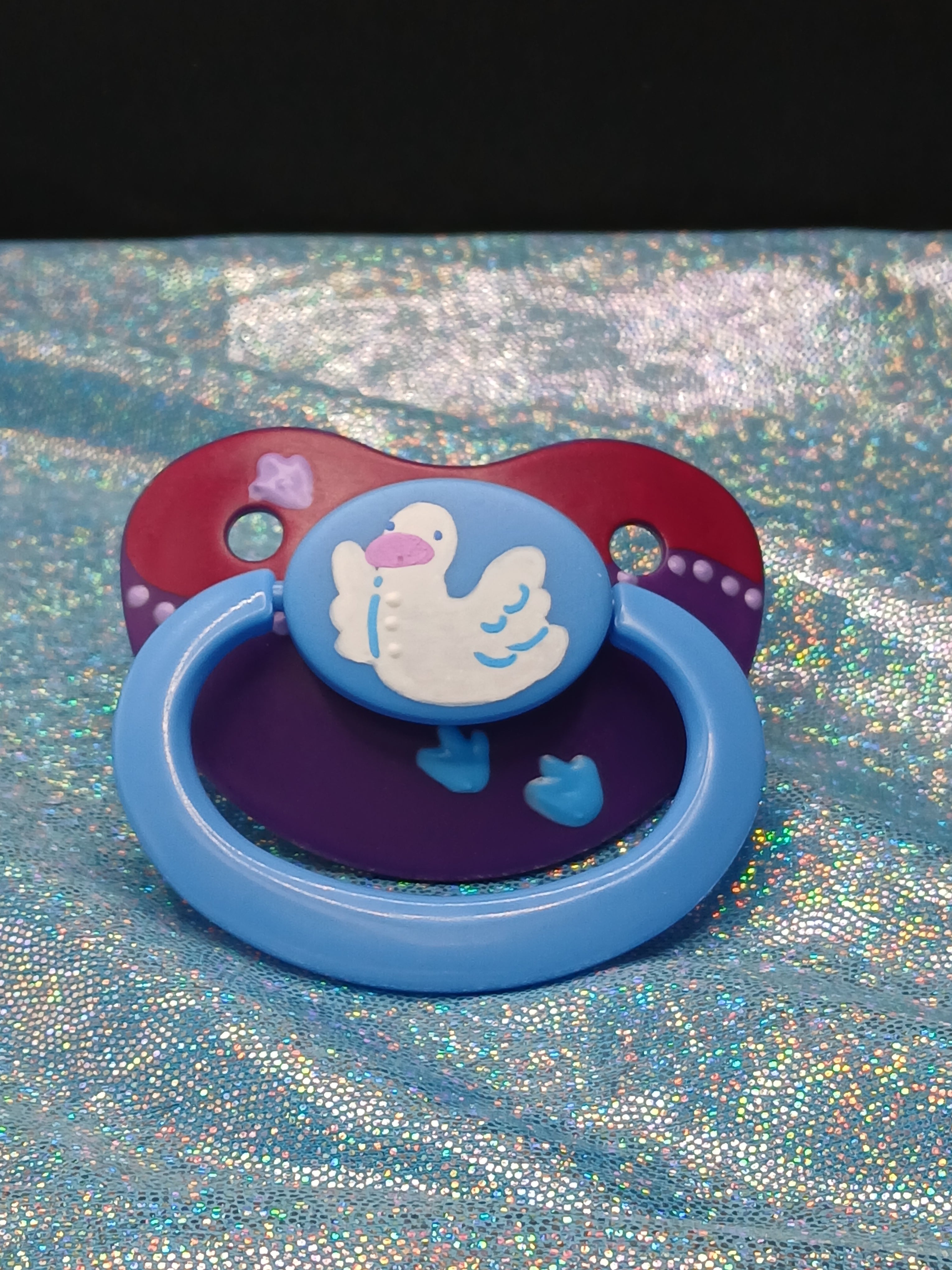 Bye Bye Goose - Adult OOAK Hand-Painted Pacifier
