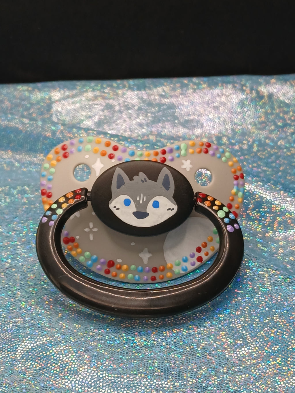 The Wolves Come Out - Adult OOAK Hand-Painted Pacifier