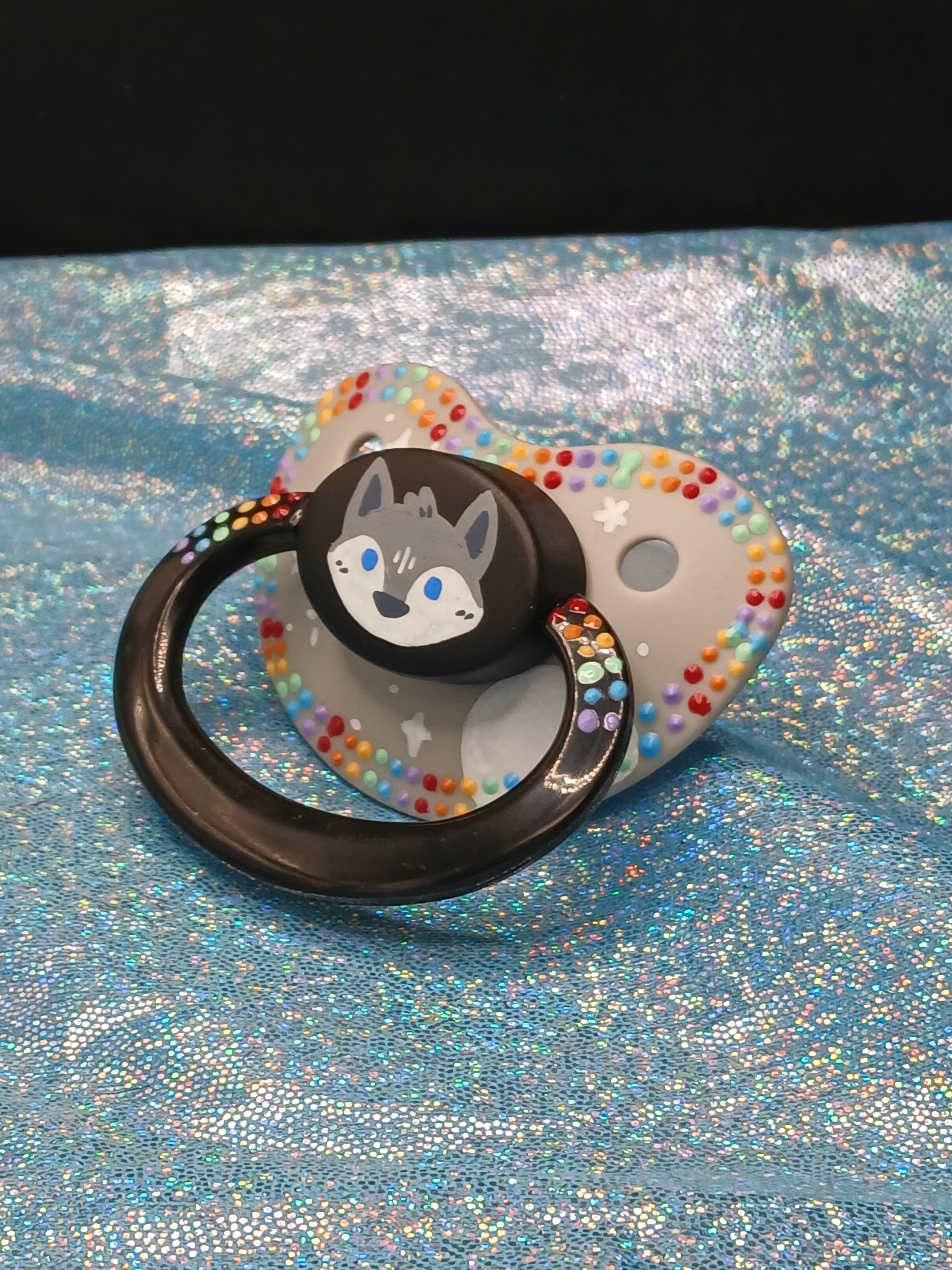The Wolves Come Out - Adult OOAK Hand-Painted Pacifier