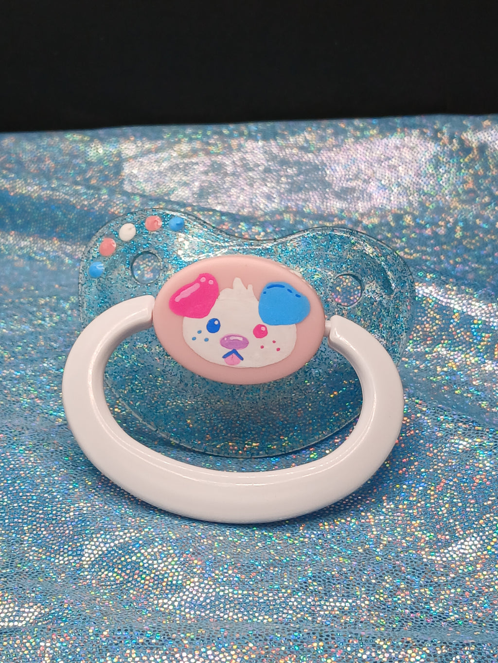 Cotton Candy Puppy - Adult OOAK Hand-Painted Pacifier