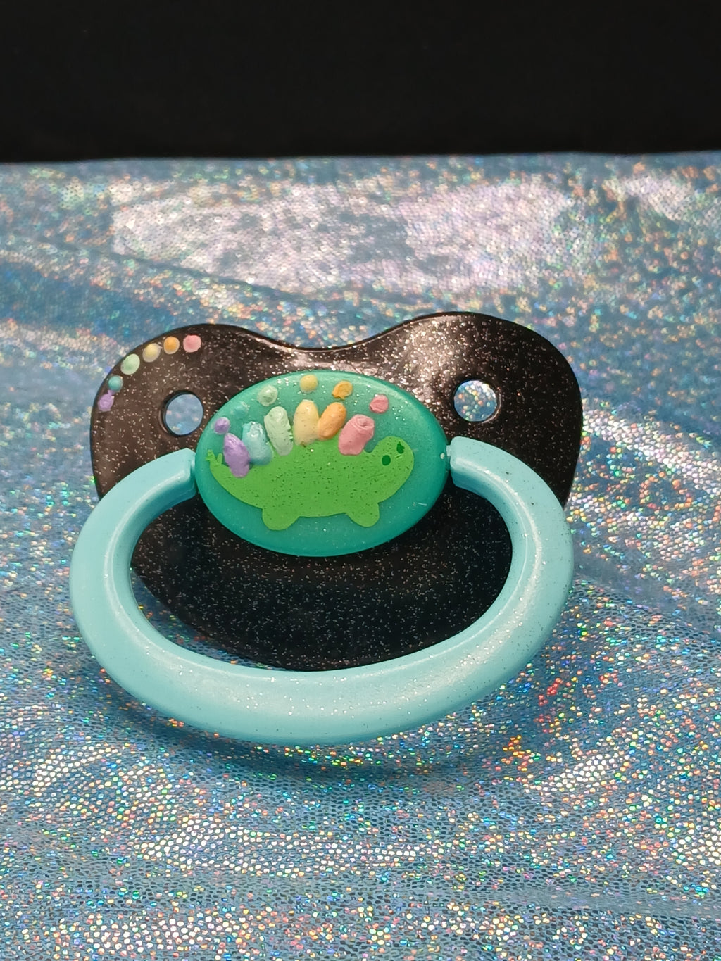 Pastel Stego - Adult OOAK Hand-Painted Pacifier