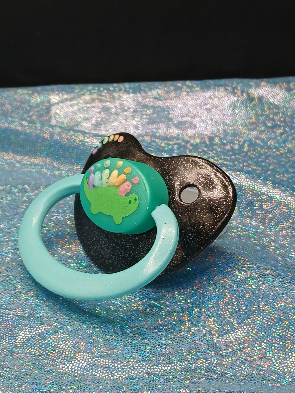 Pastel Stego - Adult OOAK Hand-Painted Pacifier