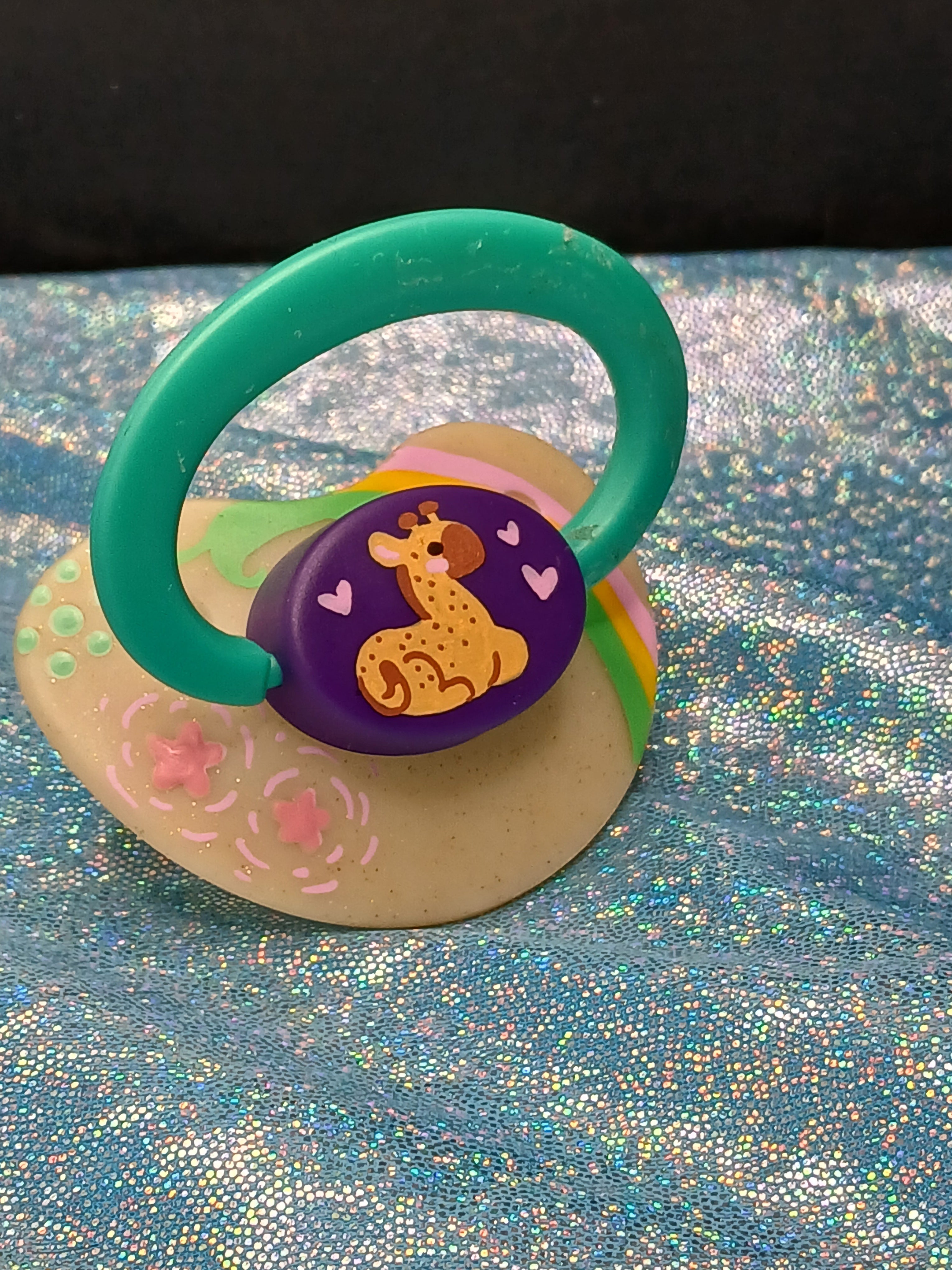 Soft Giraffe - Adult OOAK Hand-Painted Pacifier