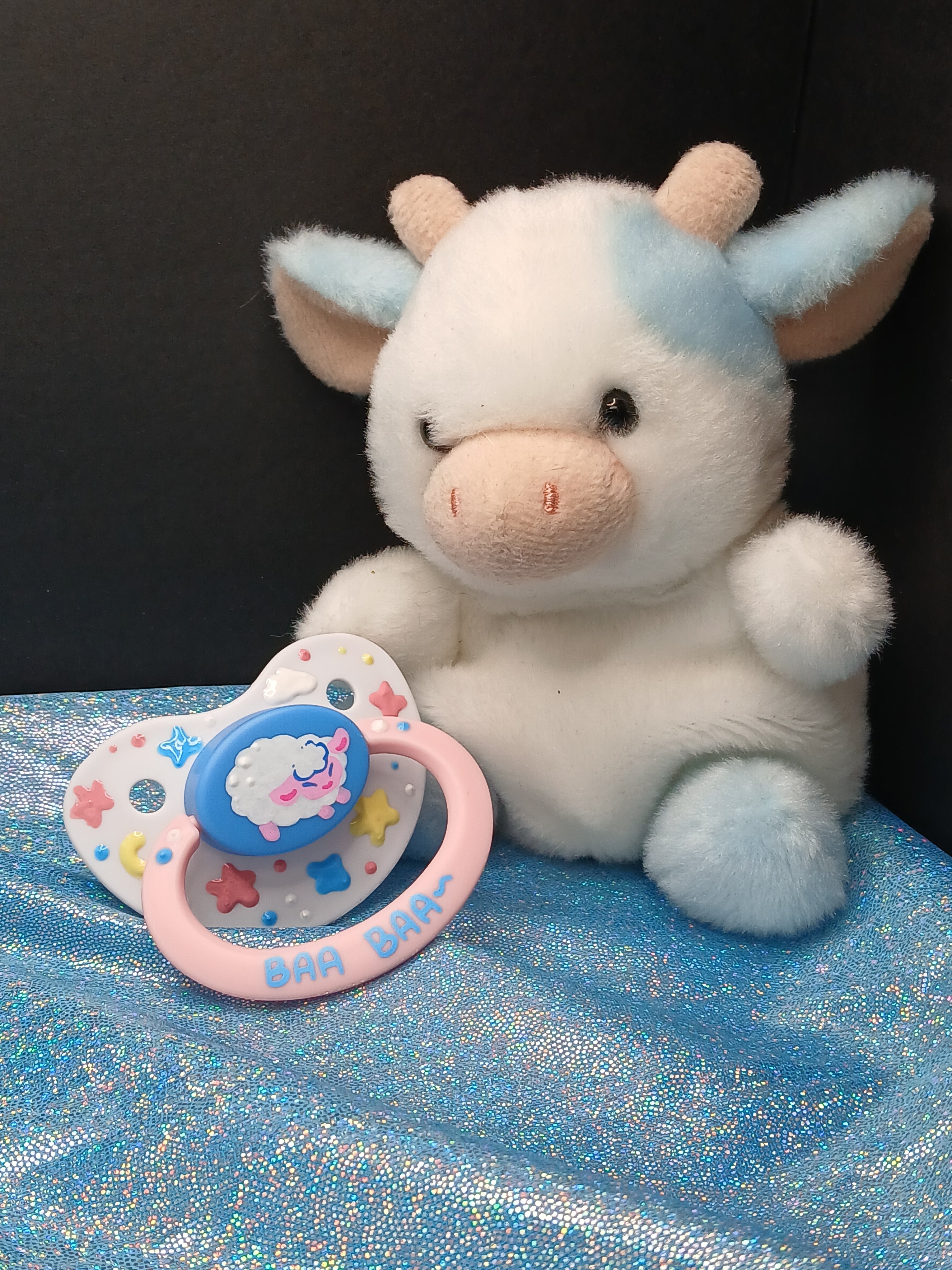 Puffy Little Sheep - Adult OOAK Hand-Painted Pacifier