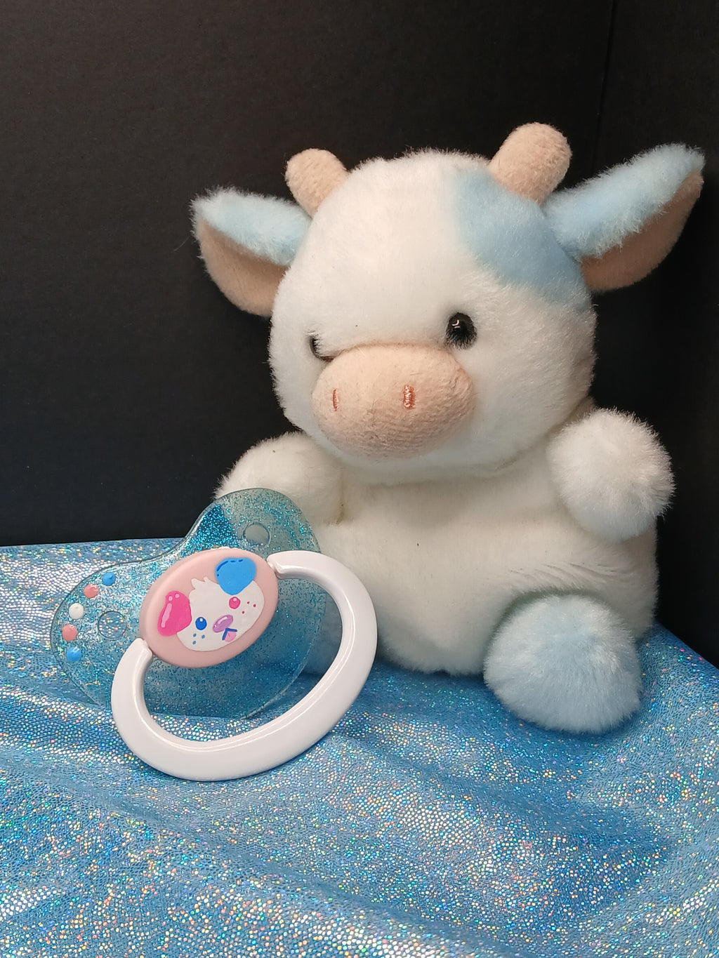Cotton Candy Puppy - Adult OOAK Hand-Painted Pacifier