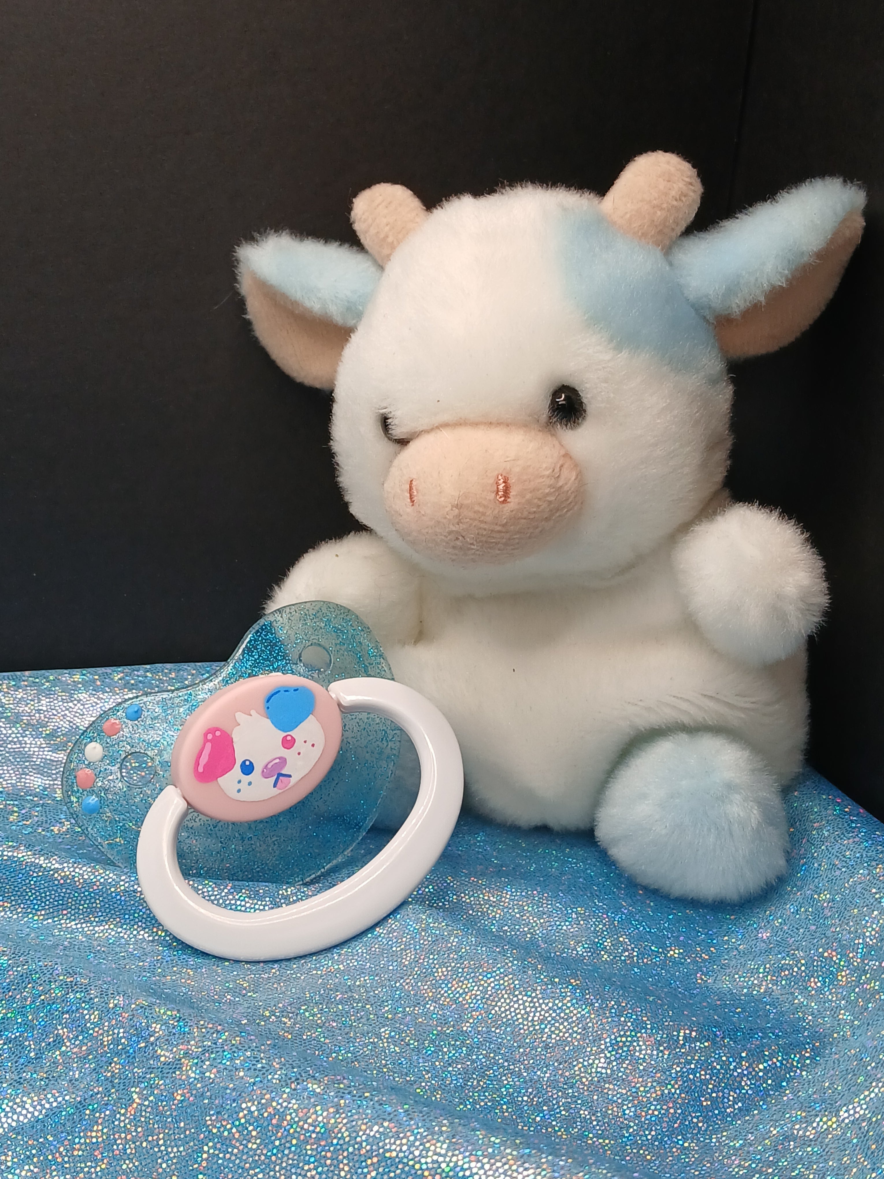 Cotton Candy Puppy - Adult OOAK Hand-Painted Pacifier