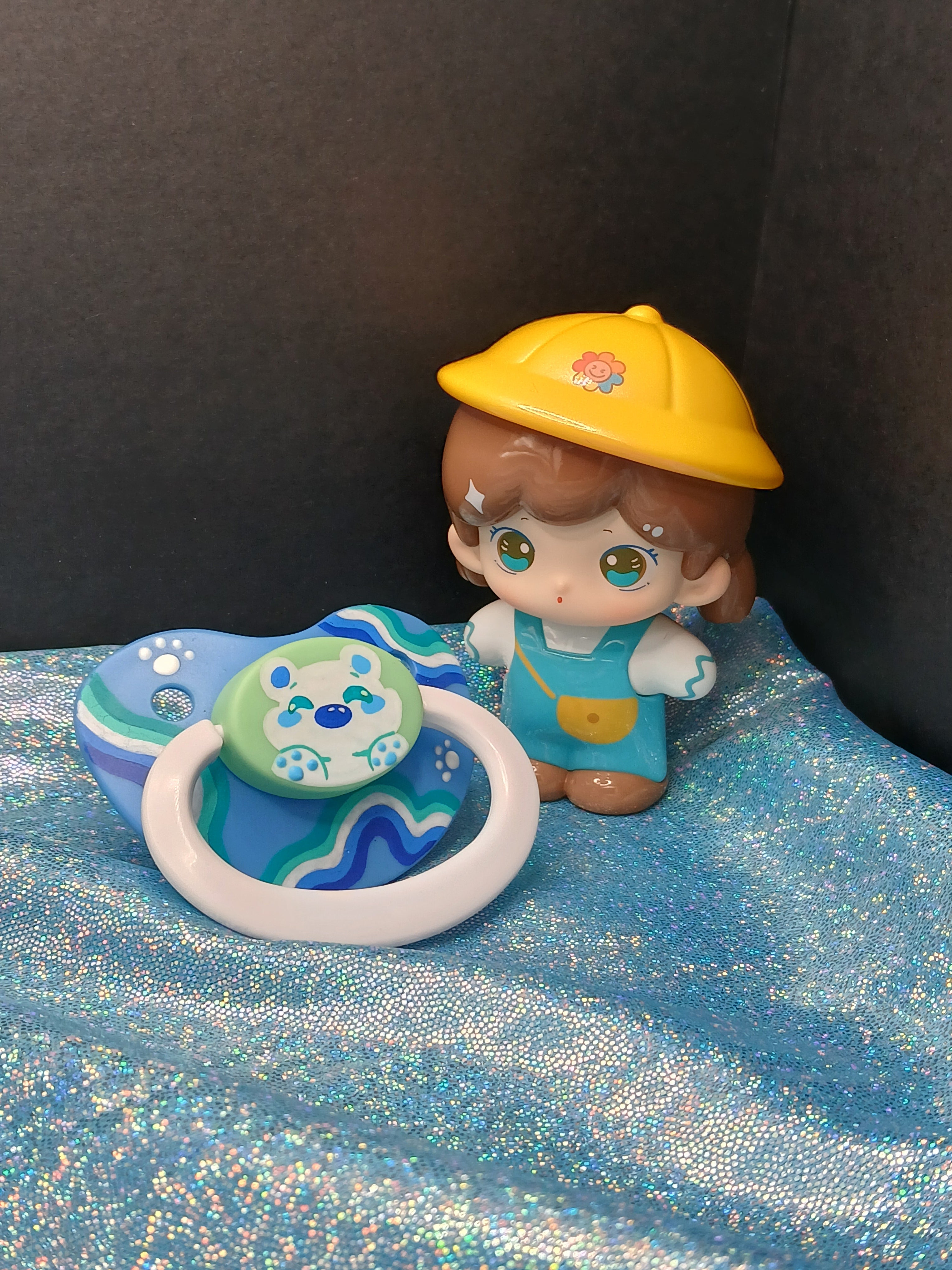 Ocean Waves Bear - Adult OOAK Hand-Painted Pacifier