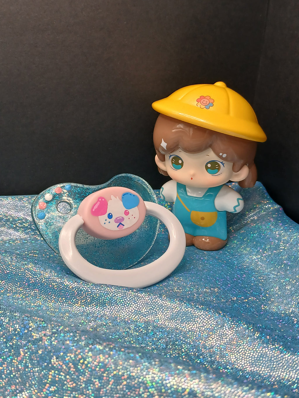 Cotton Candy Puppy - Adult OOAK Hand-Painted Pacifier