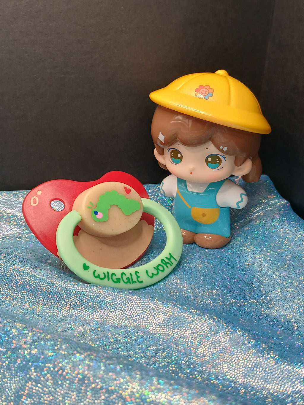 Wiggle Worm - Adult OOAK Hand-Painted Pacifier