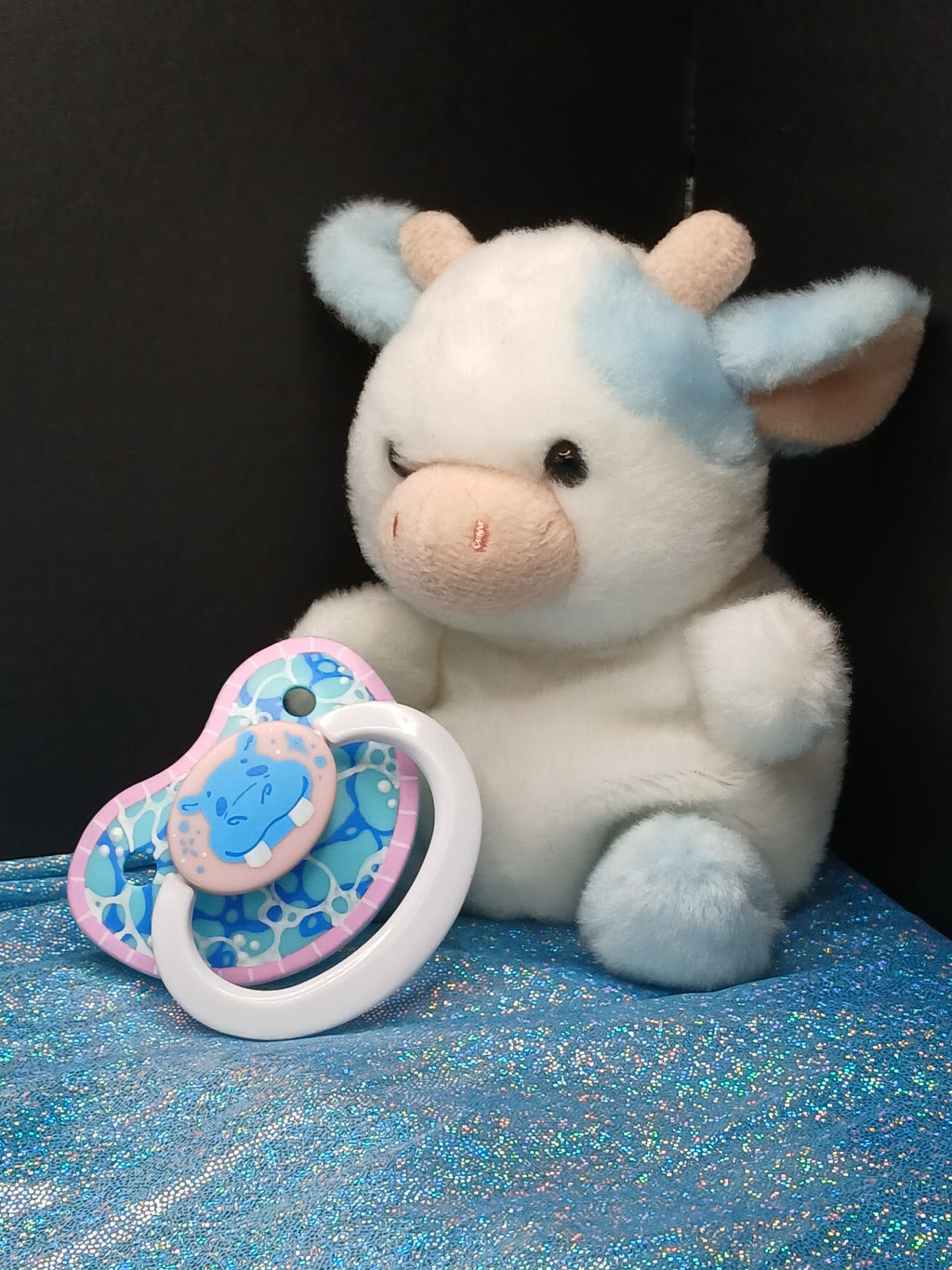 Swimming Pool Hippo - Adult OOAK Hand-Painted Pacifier
