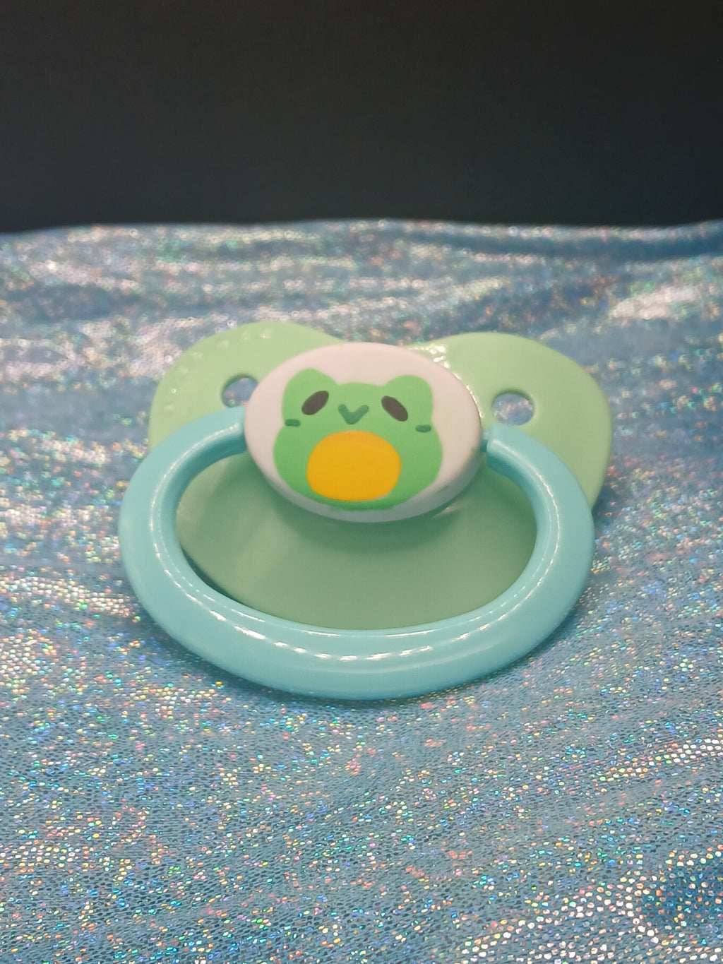 Little Green Frog - Adult OOAK Hand-Painted Pacifier