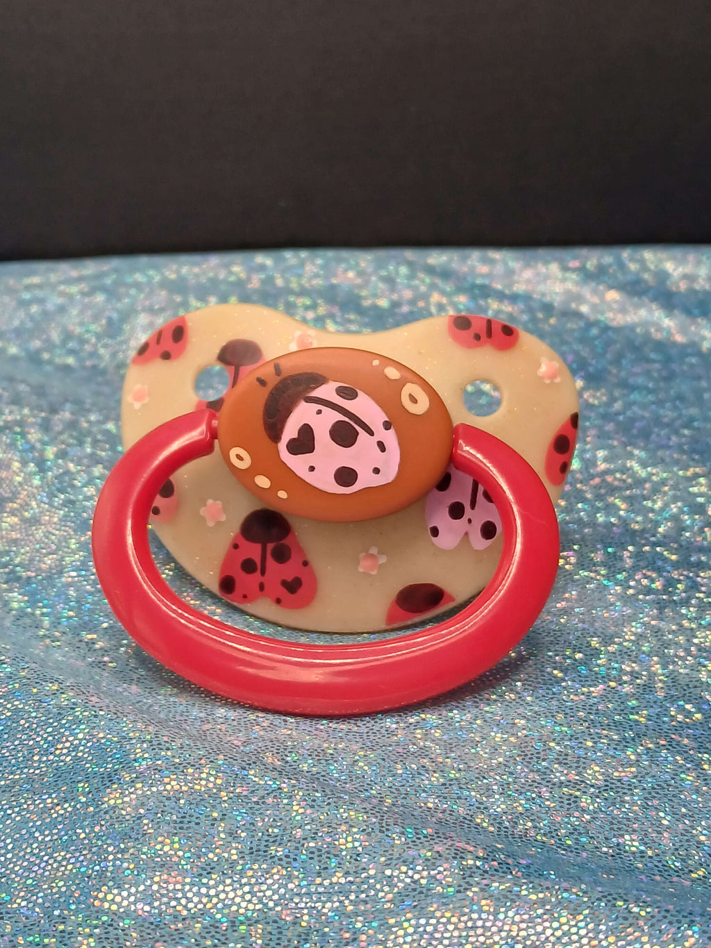 Ladybug Lovebug - Adult OOAK Hand-Painted Pacifier