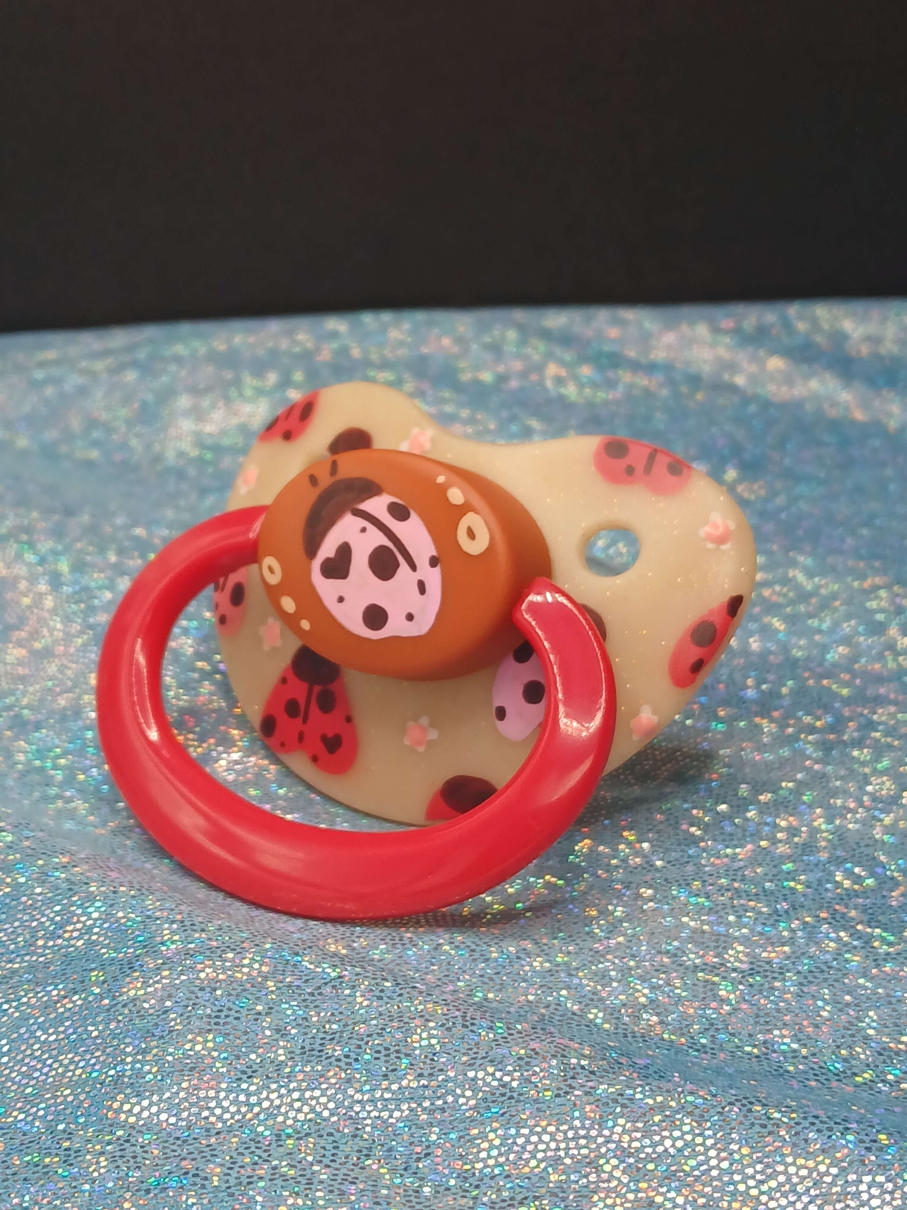 Ladybug Lovebug - Adult OOAK Hand-Painted Pacifier