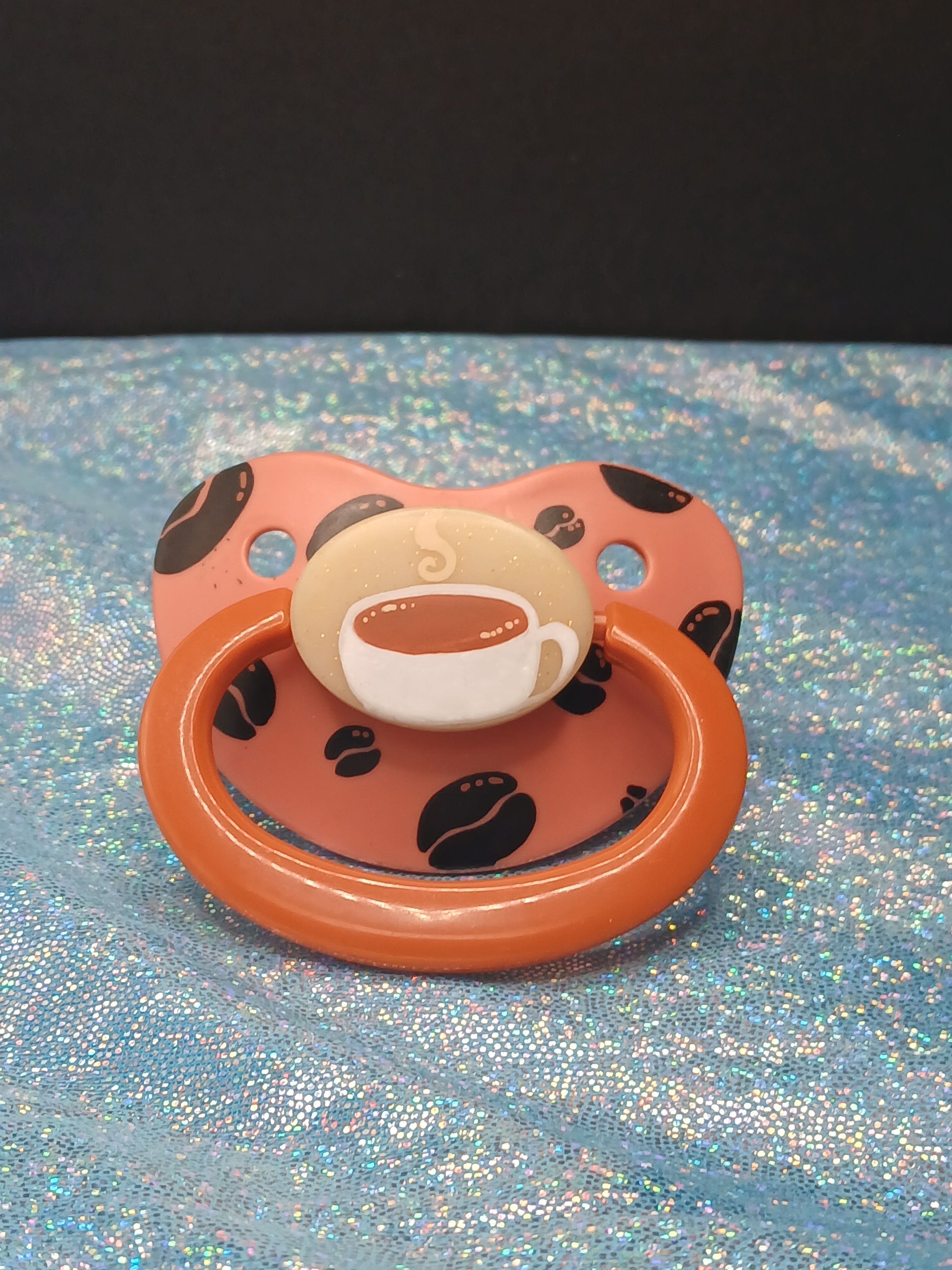 Coffee Beans - Adult OOAK Hand-Painted Pacifier