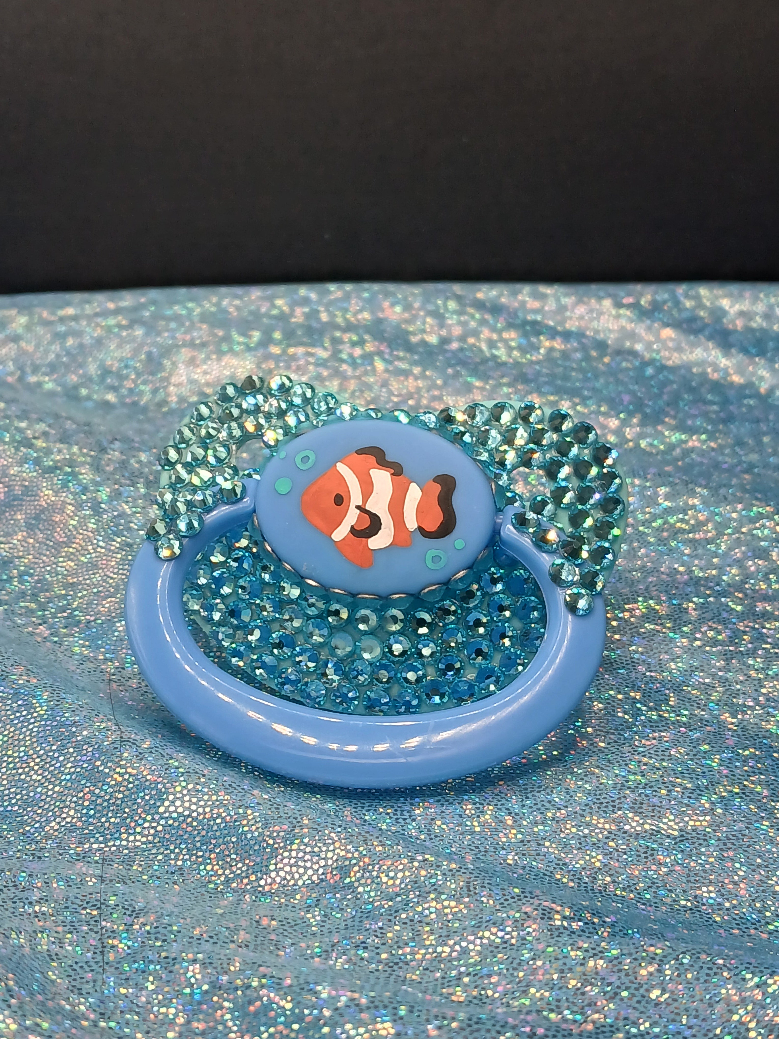 Bejeweled Clown Fish - Adult OOAK Hand-Painted Deco Pacifier