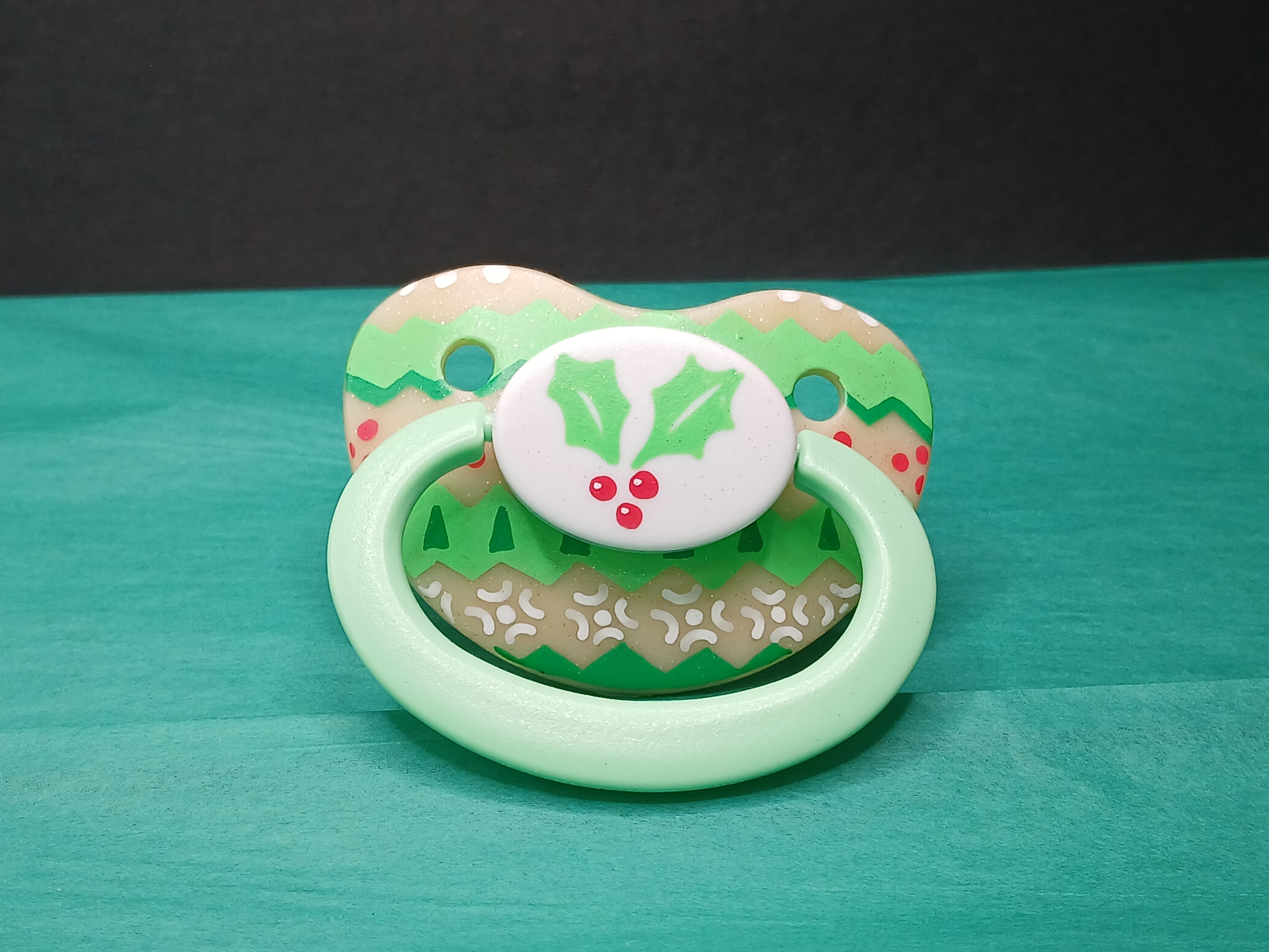Ugly Holiday Sweater - Adult OOAK Hand-Painted Pacifier
