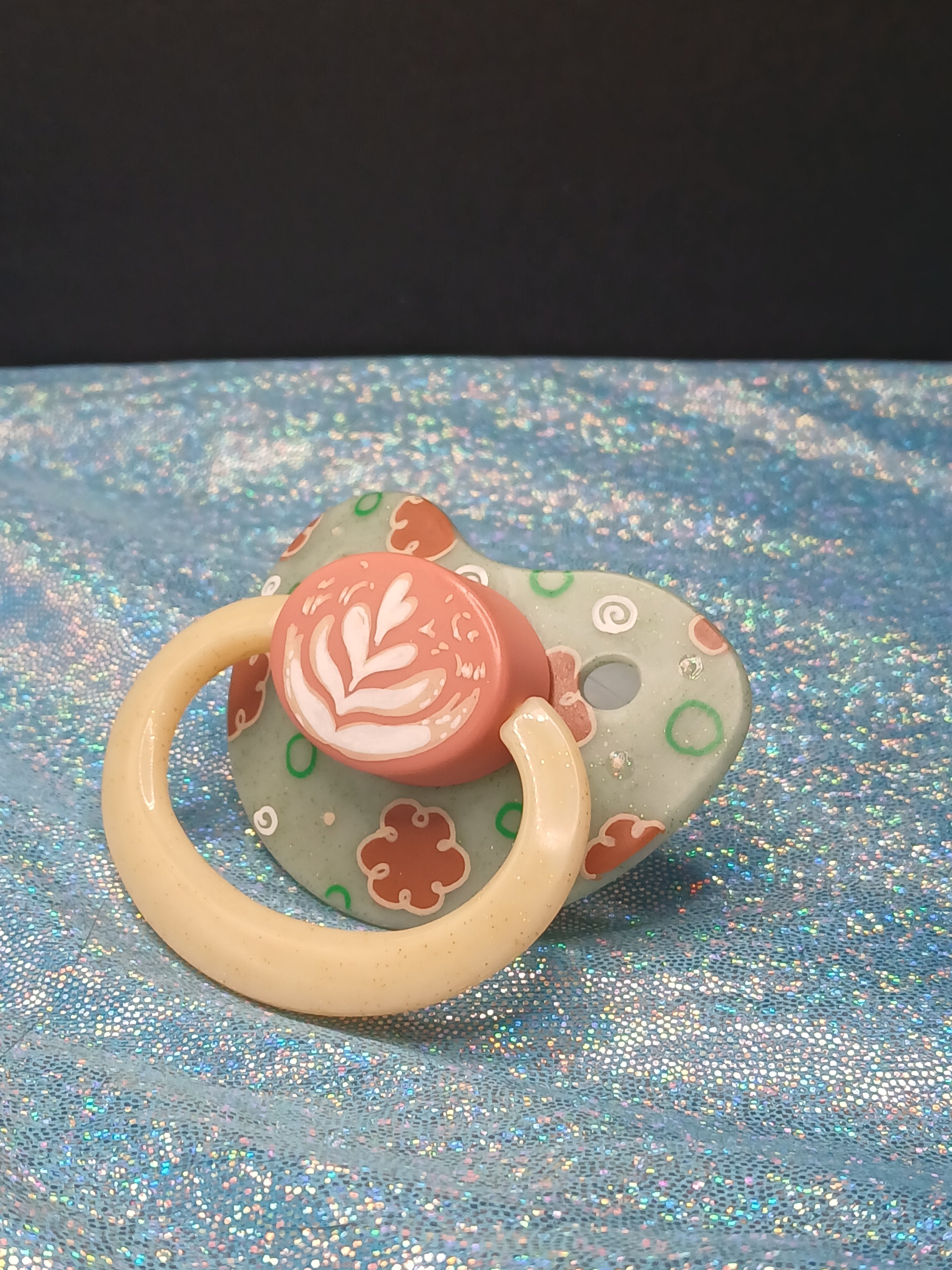Latte - Adult OOAK Hand-Painted Pacifier