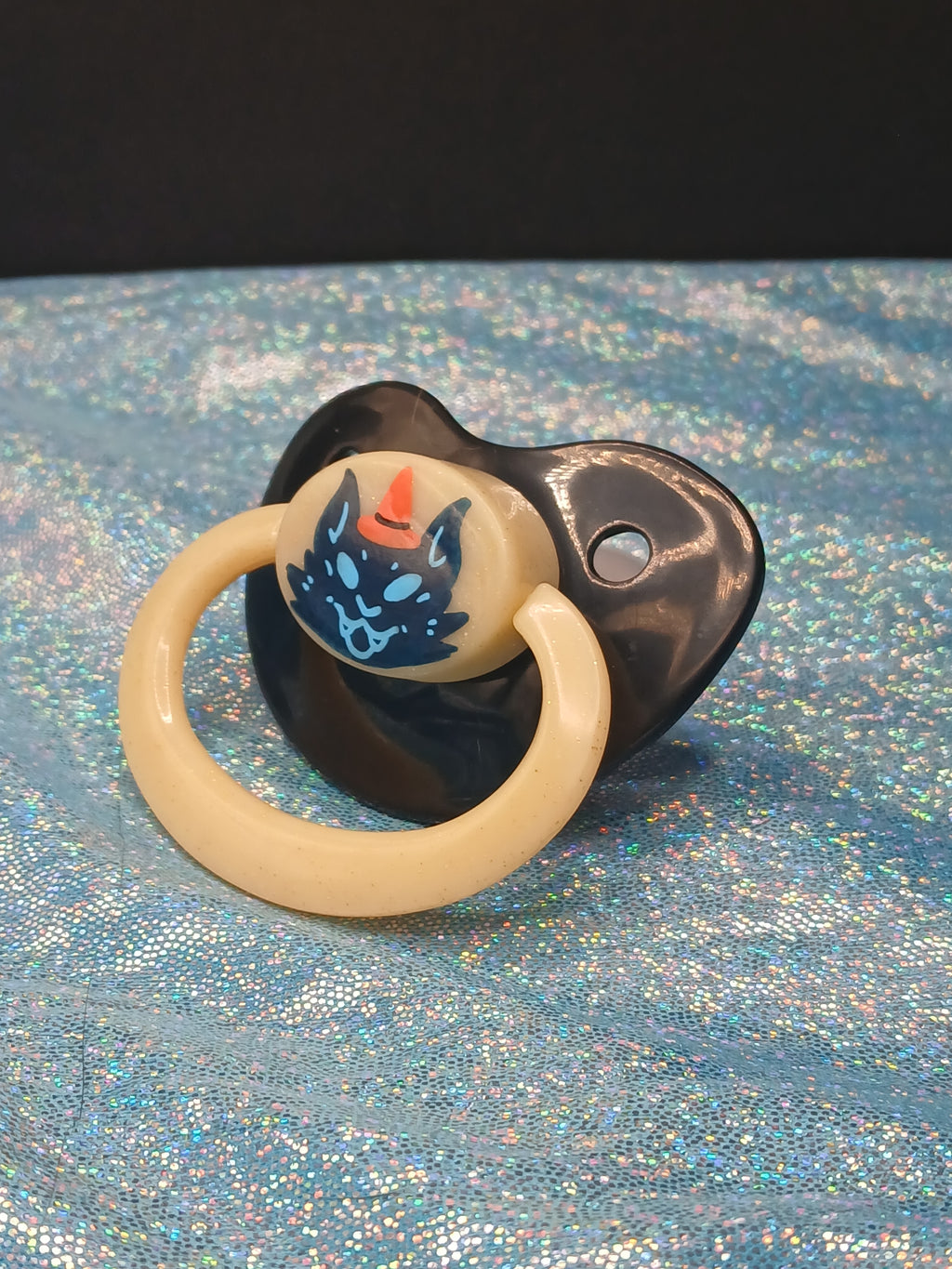 Cat Familiar - Adult OOAK Hand-Painted Pacifier