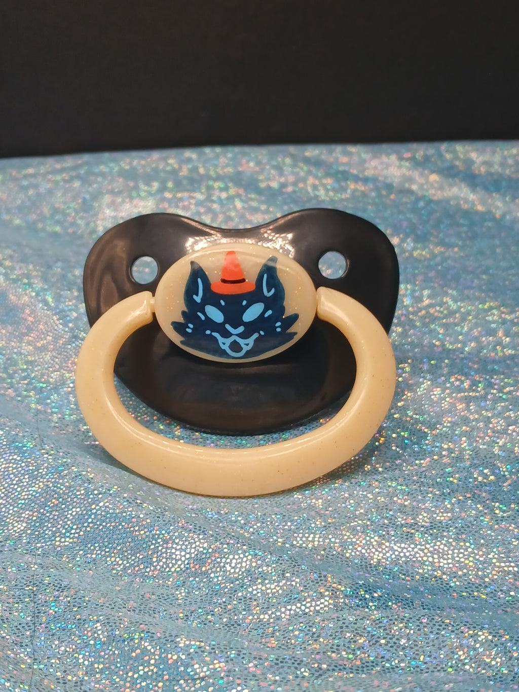 Cat Familiar - Adult OOAK Hand-Painted Pacifier