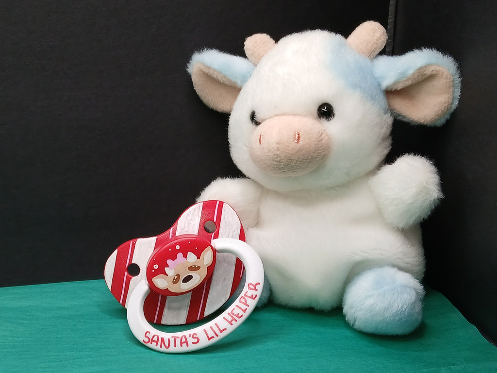 Santa's Lil Helper - Adult OOAK Hand-Painted Pacifier