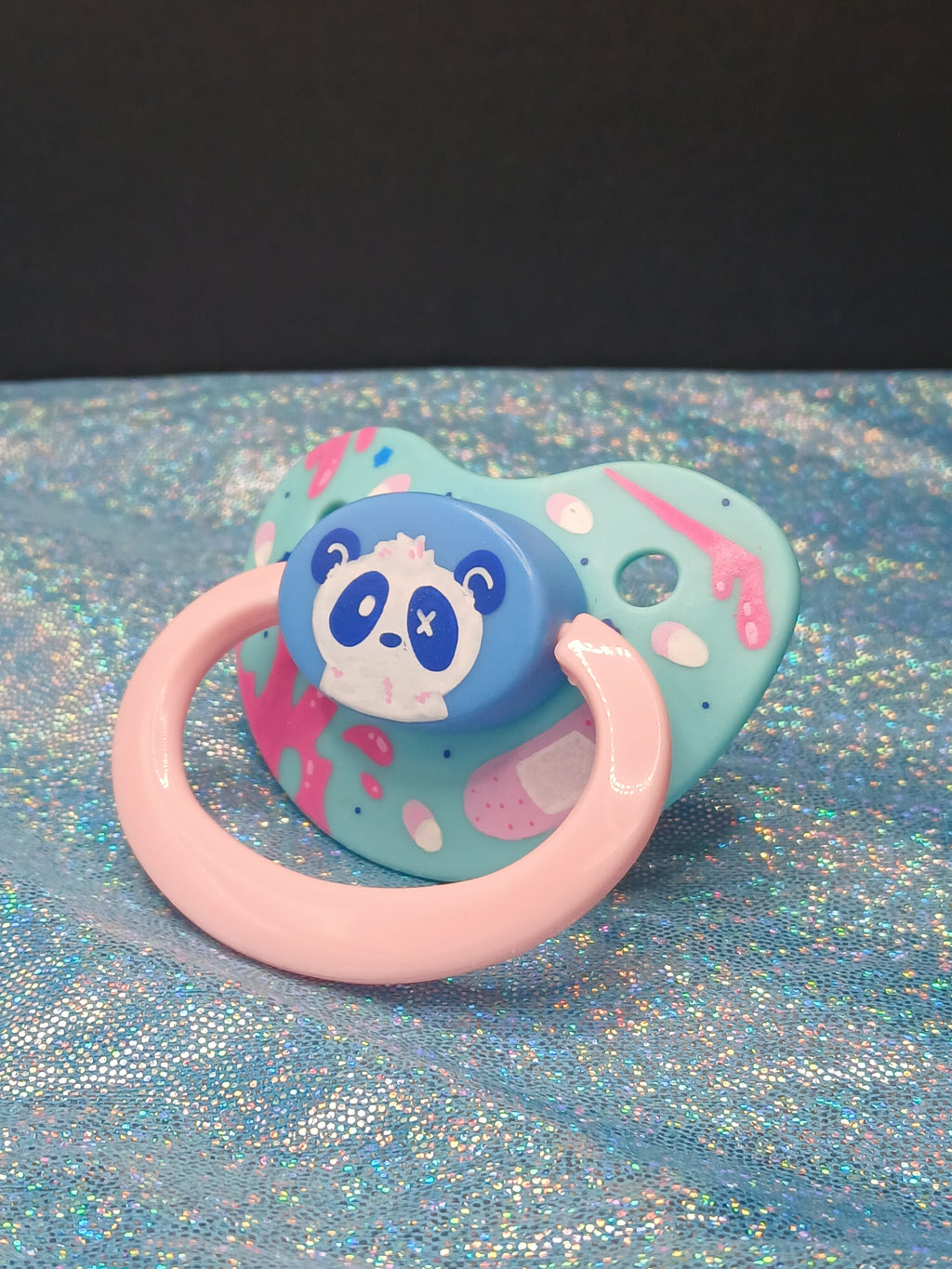 Panda Menhera - Adult OOAK Hand-Painted Pacifier