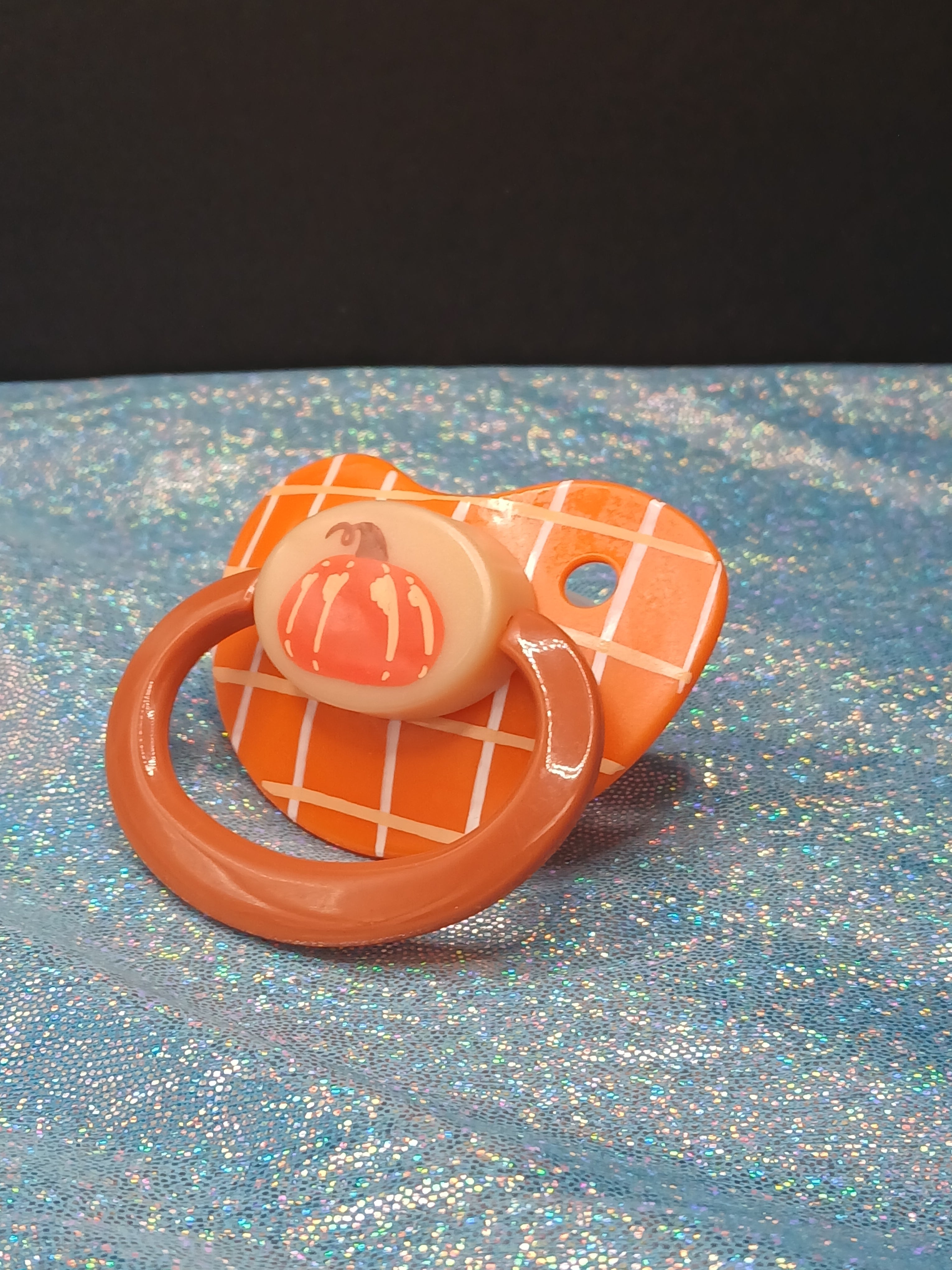 Pumpkin - Adult OOAK HAnd-Painted Pacifier