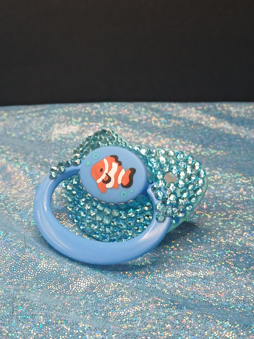 Bejeweled Clown Fish - Adult OOAK Hand-Painted Deco Pacifier