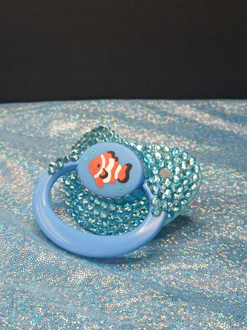 Bejeweled Clown Fish - Adult OOAK Hand-Painted Deco Pacifier