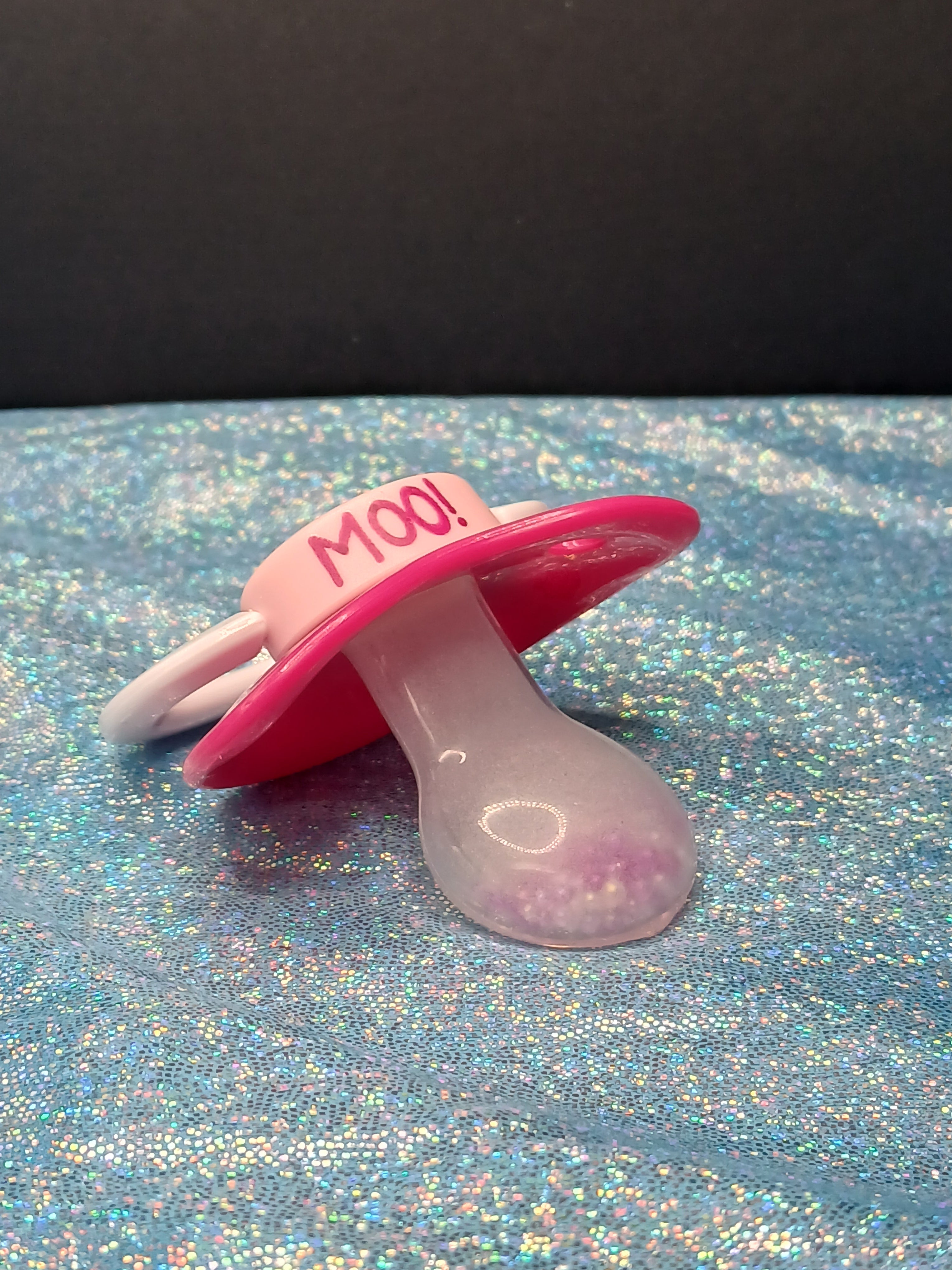 Strawberry Moo - Adult OOAK Hand-Painted Pacifier