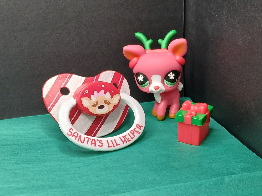 Santa's Lil Helper - Adult OOAK Hand-Painted Pacifier