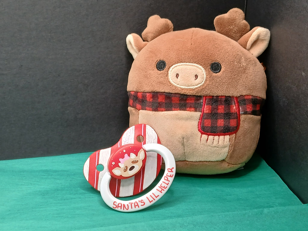 Santa's Lil Helper - Adult OOAK Hand-Painted Pacifier