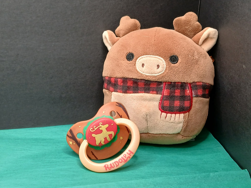 Rudolph - Adult OOAK Hand-Painted Pacifier