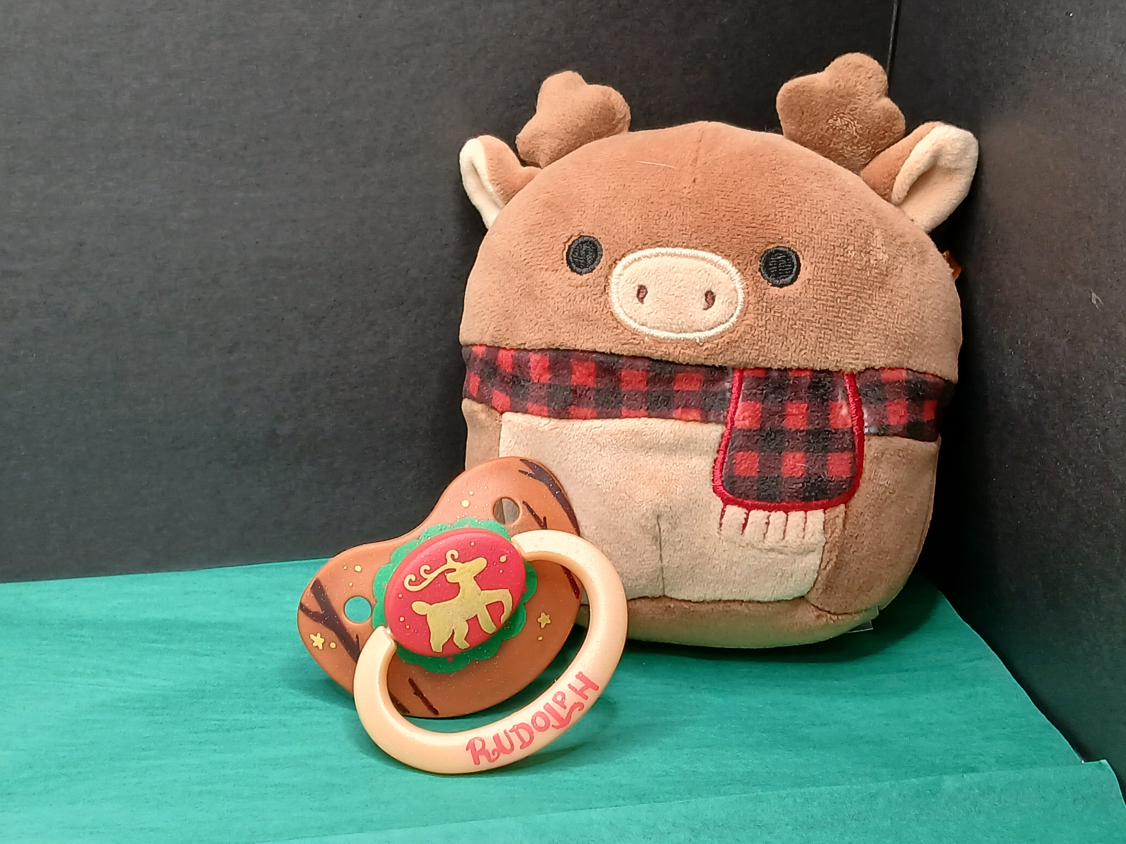 Rudolph - Adult OOAK Hand-Painted Pacifier
