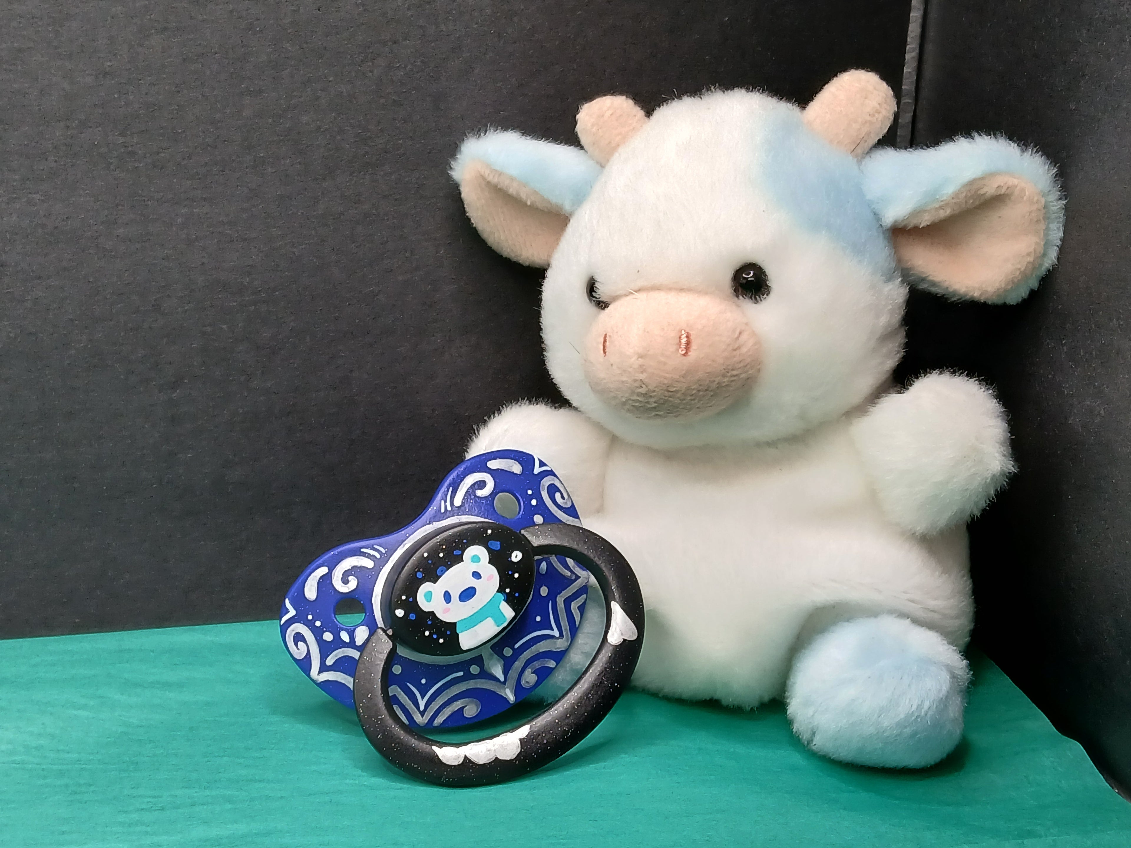 Silver Winter - Adult OOAK Hand-Painted Pacifier