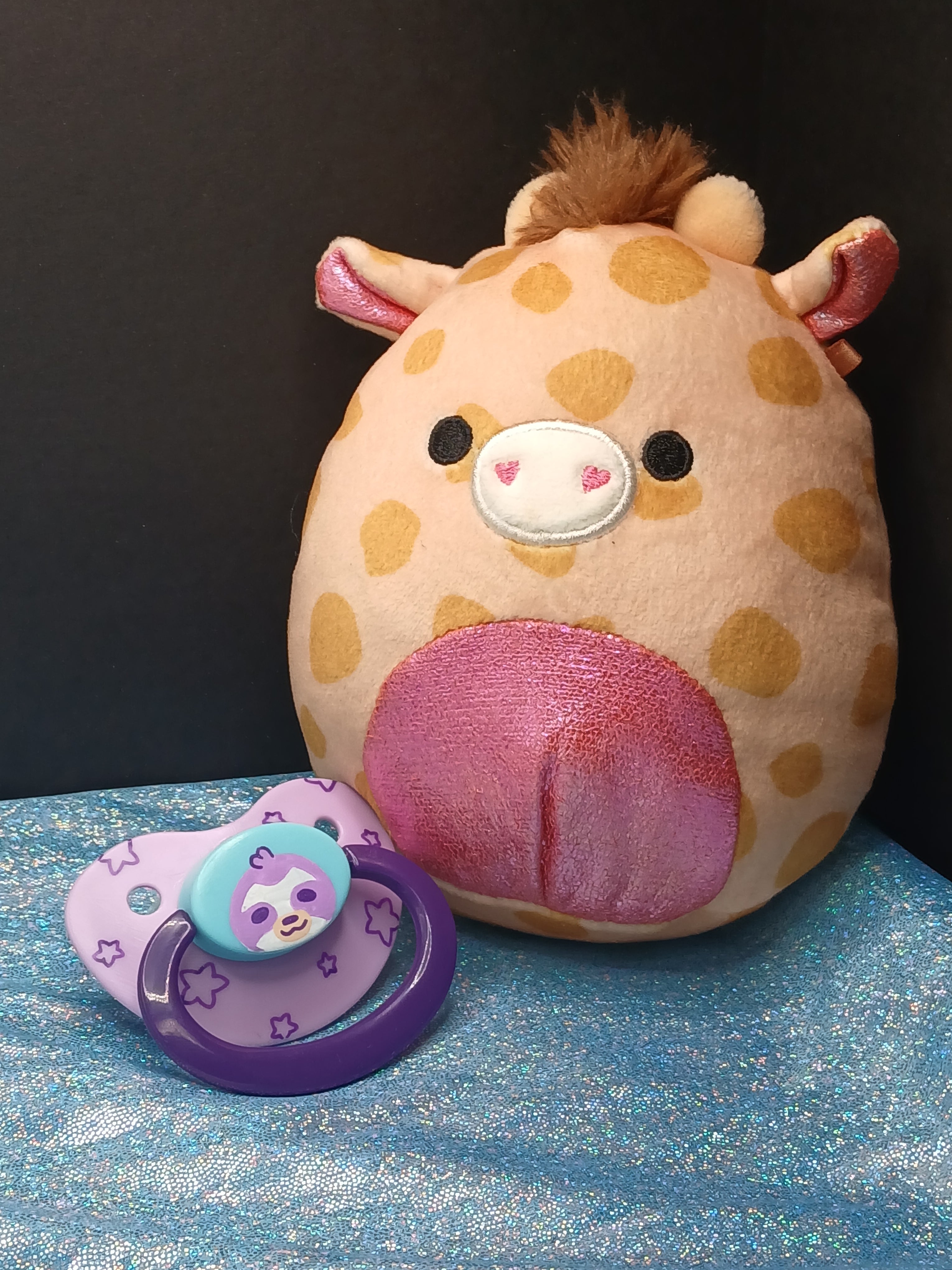 Stars and Sloths - Adult OOAK Hand-Painted Pacifier