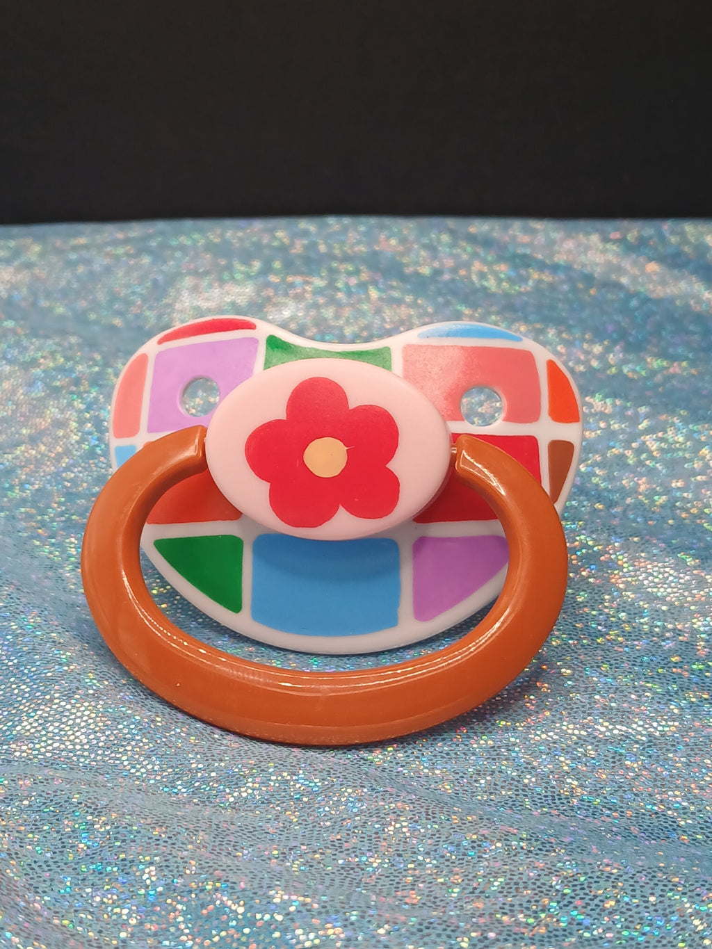 Flower Patch - Adult OOAK Hand-Painted Pacifier