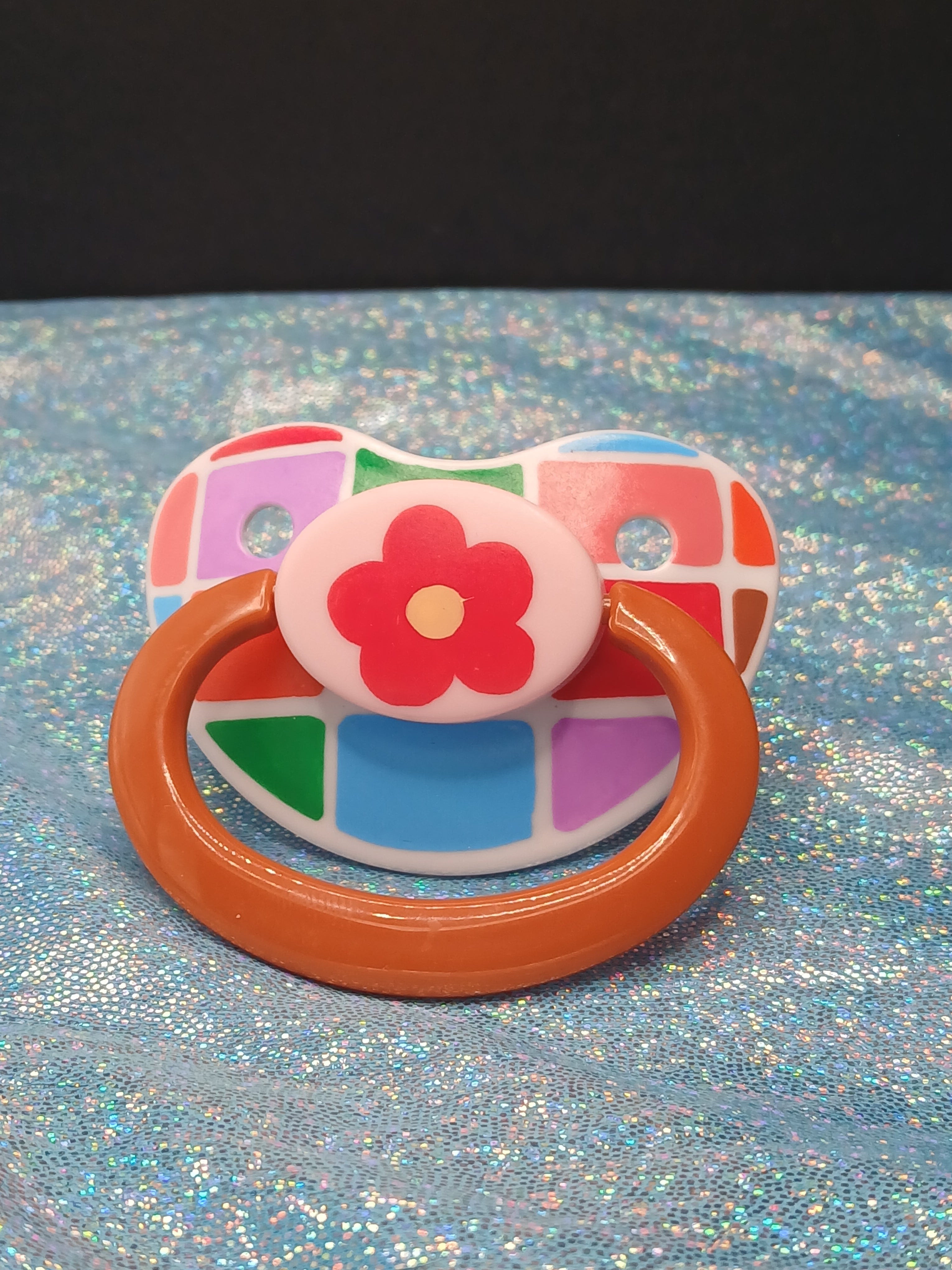 Flower Patch - Adult OOAK Hand-Painted Pacifier