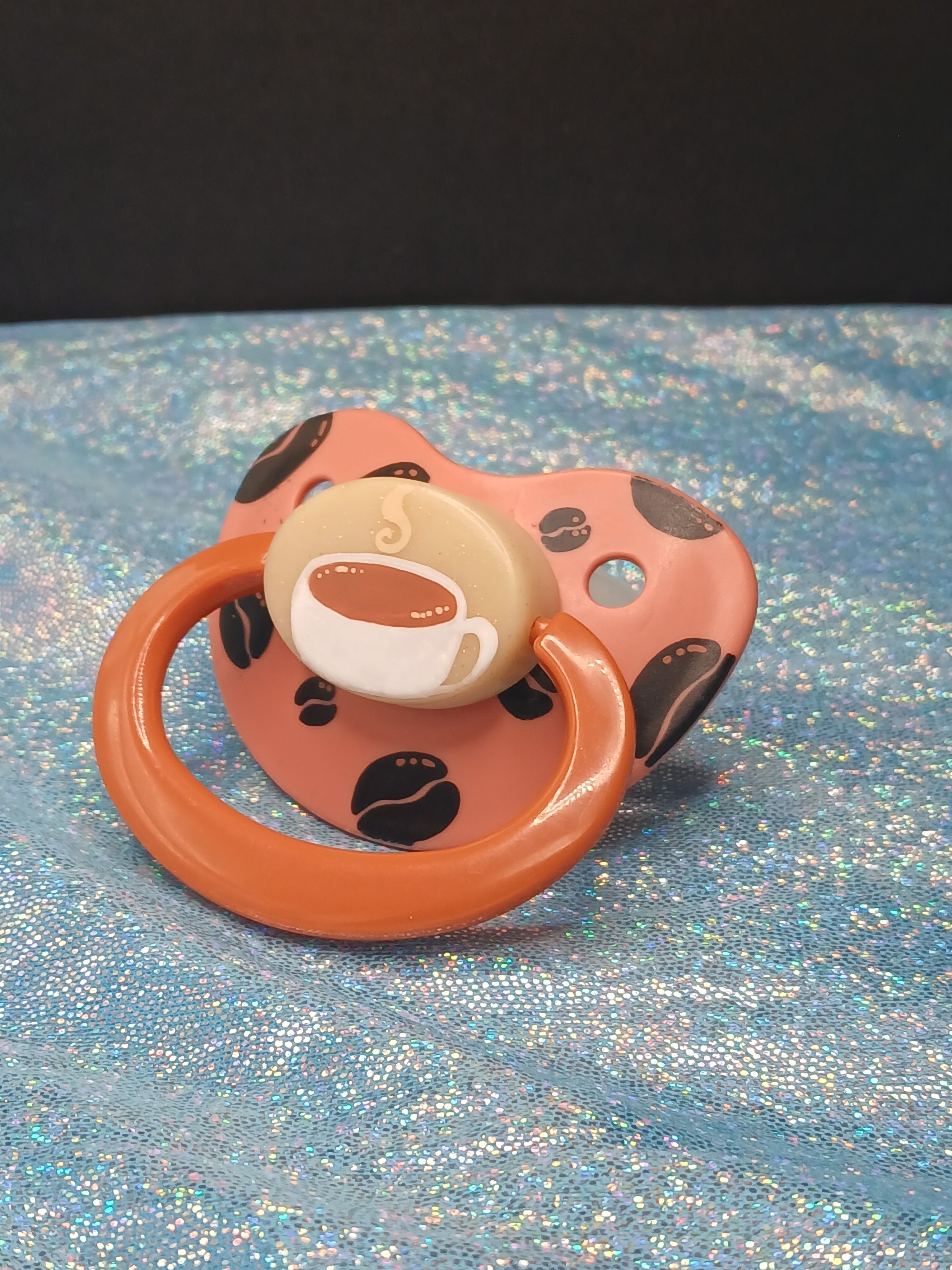 Coffee Beans - Adult OOAK Hand-Painted Pacifier