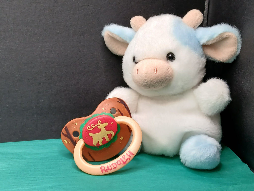 Rudolph - Adult OOAK Hand-Painted Pacifier
