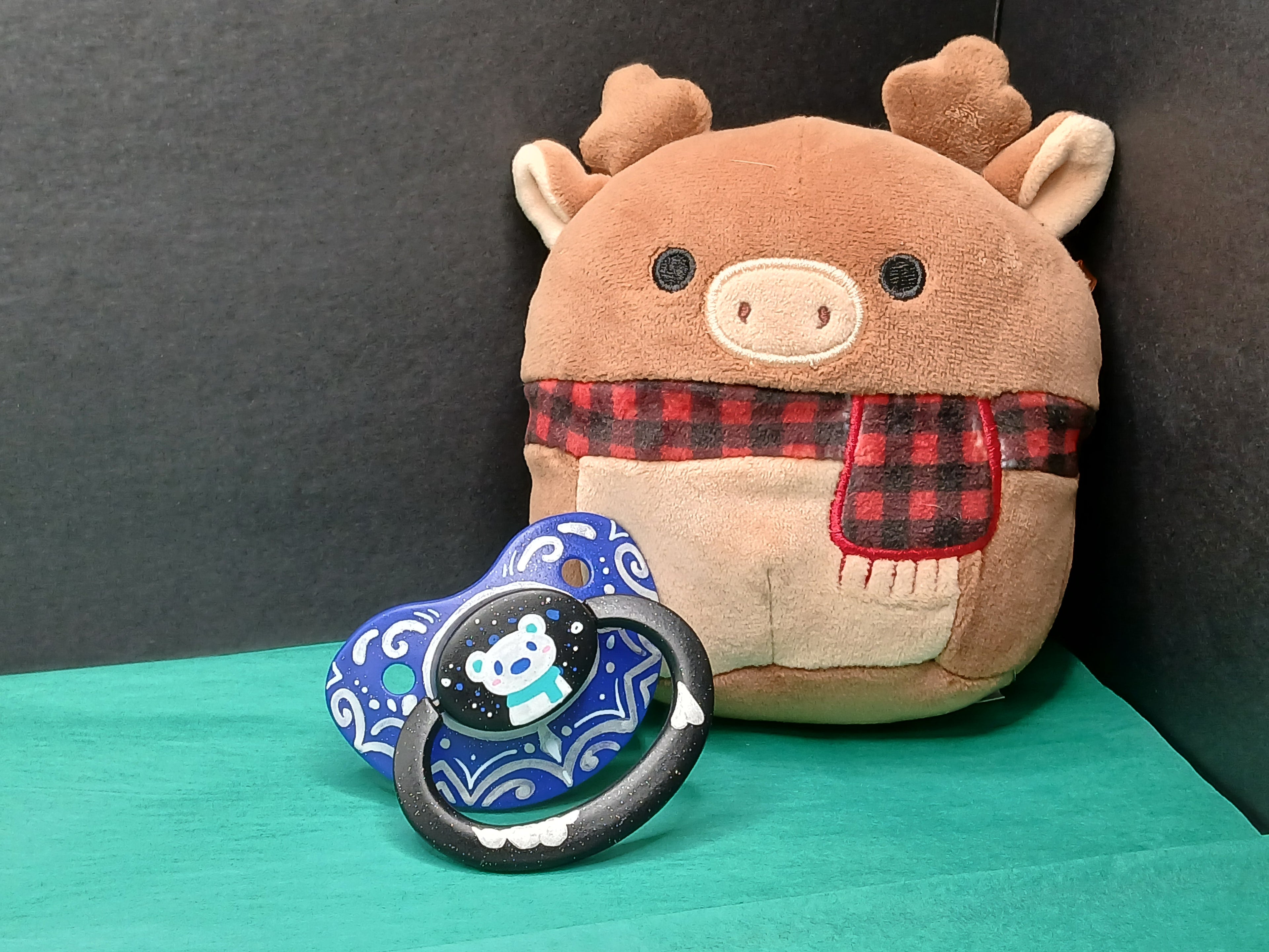 Silver Winter - Adult OOAK Hand-Painted Pacifier