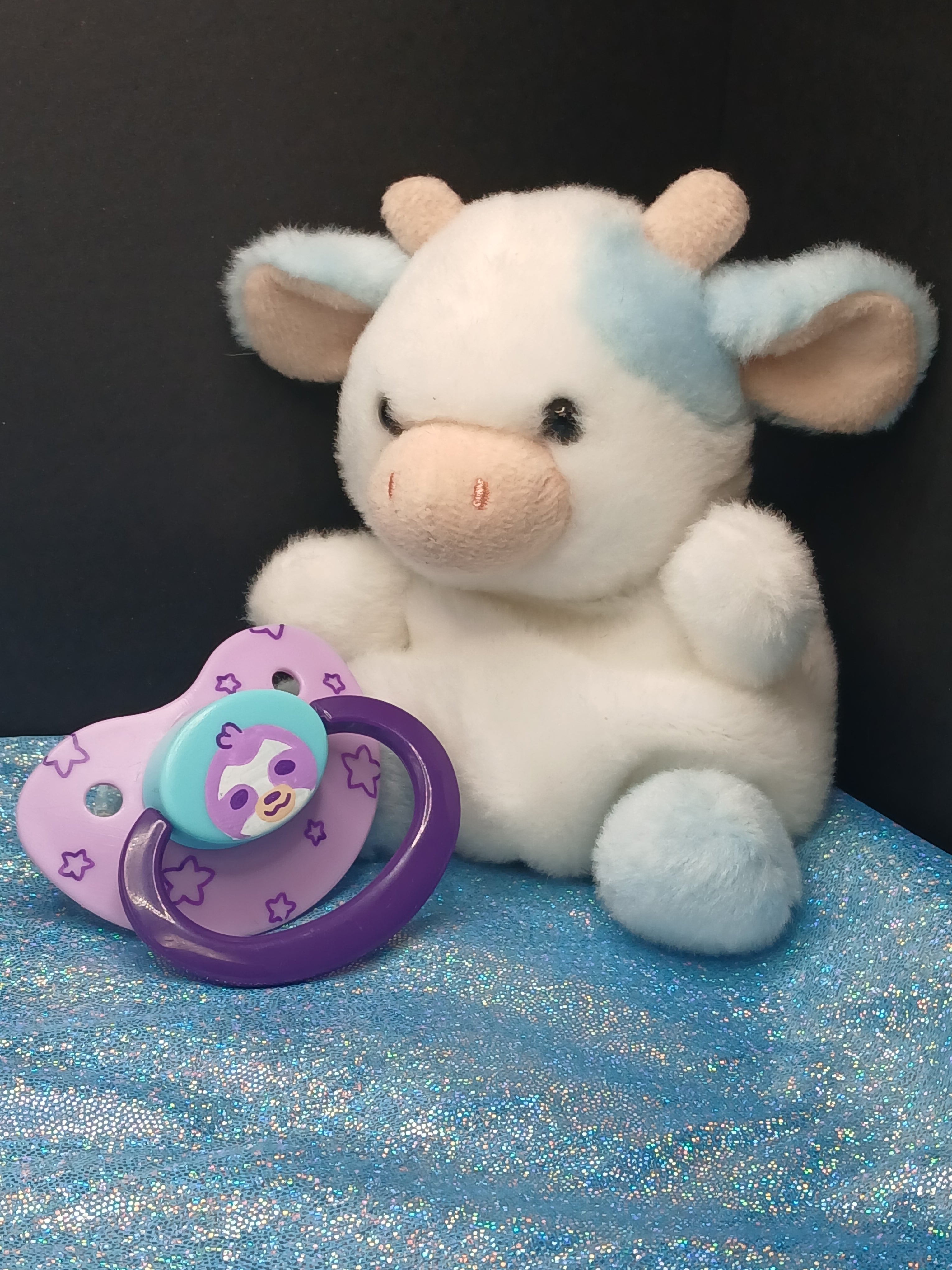 Stars and Sloths - Adult OOAK Hand-Painted Pacifier