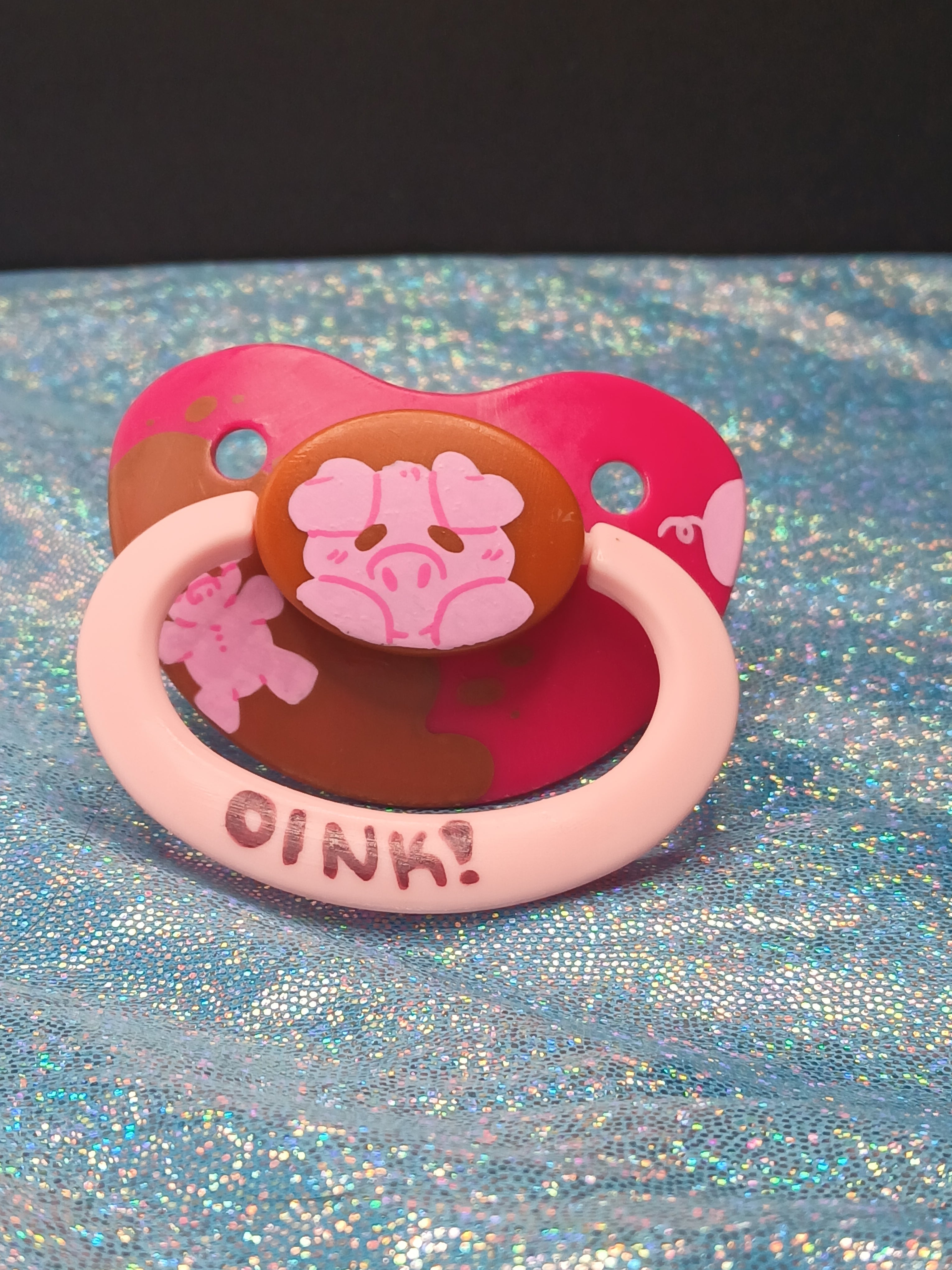 Oink - Adult OOAK Hand-Painted Pacifier