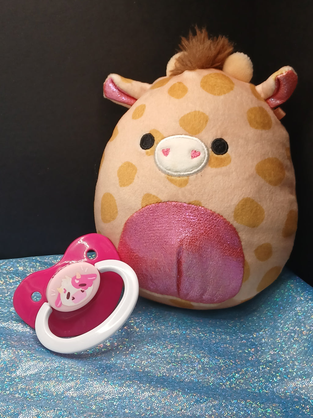 Strawberry Moo - Adult OOAK Hand-Painted Pacifier