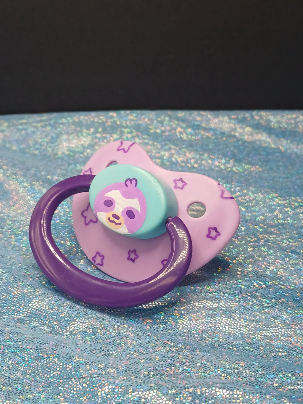 Stars and Sloths - Adult OOAK Hand-Painted Pacifier