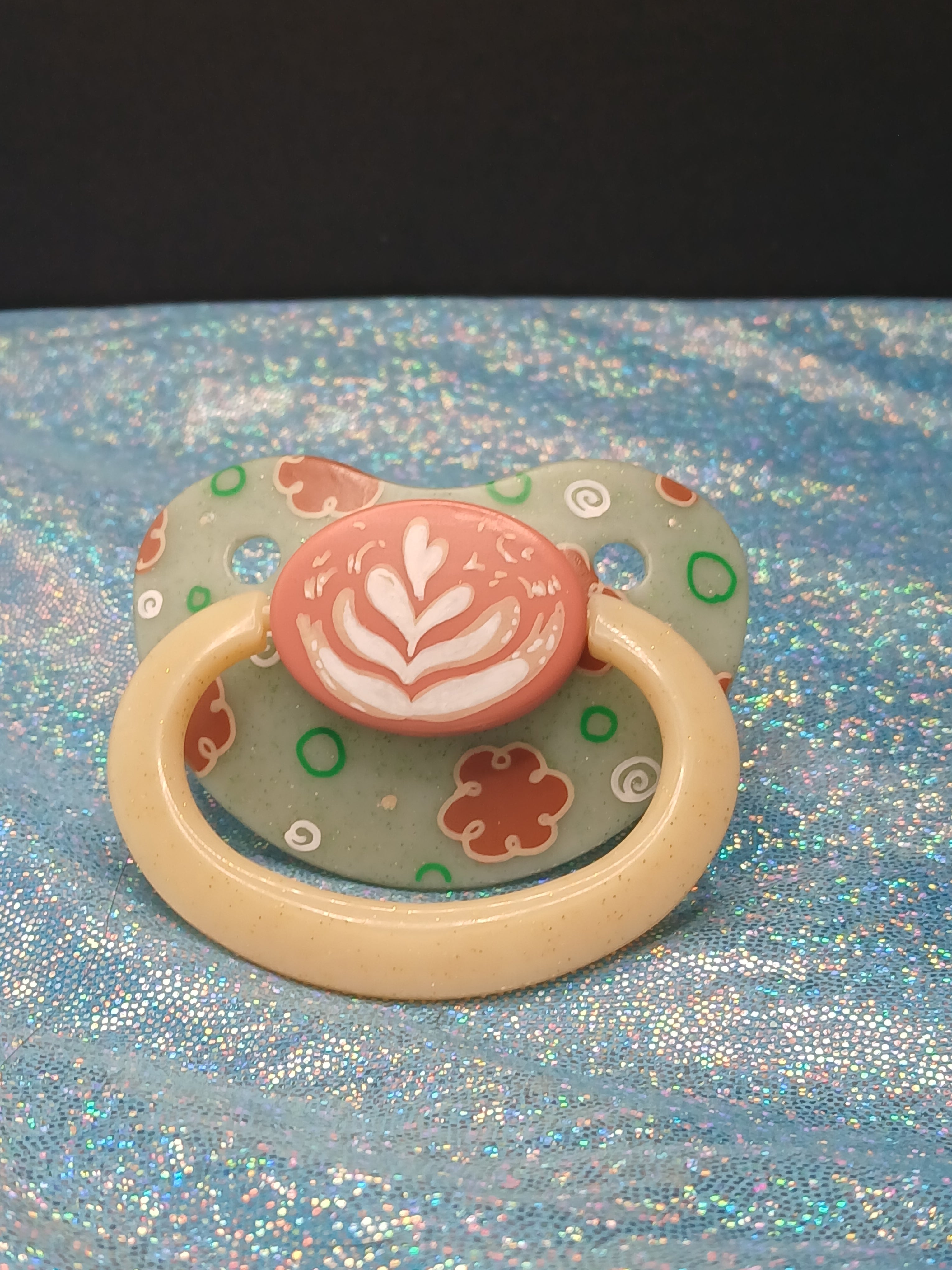 Latte - Adult OOAK Hand-Painted Pacifier