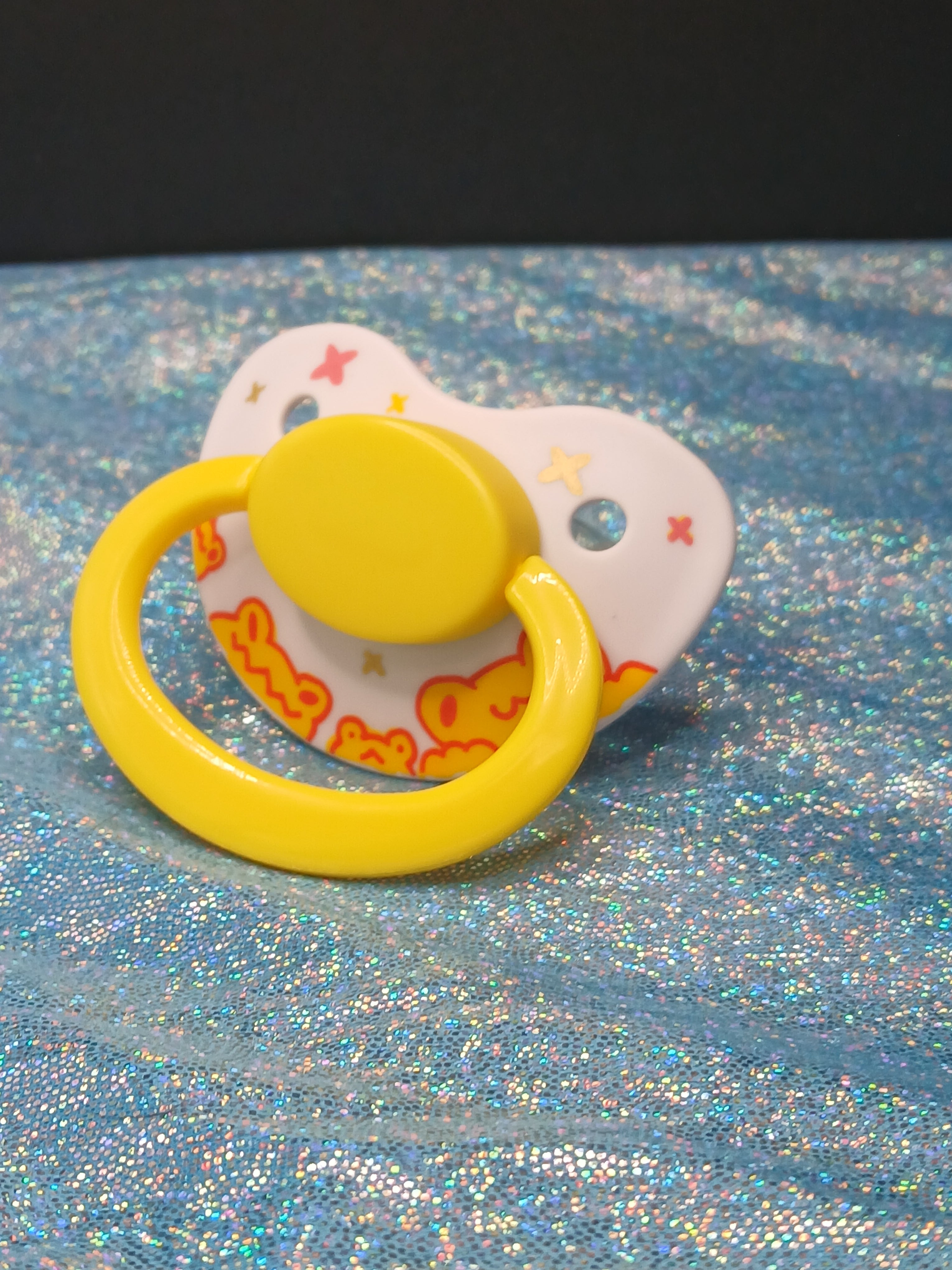 Yellow Froggies - Adult OOAK Hand-Painted Pacifier