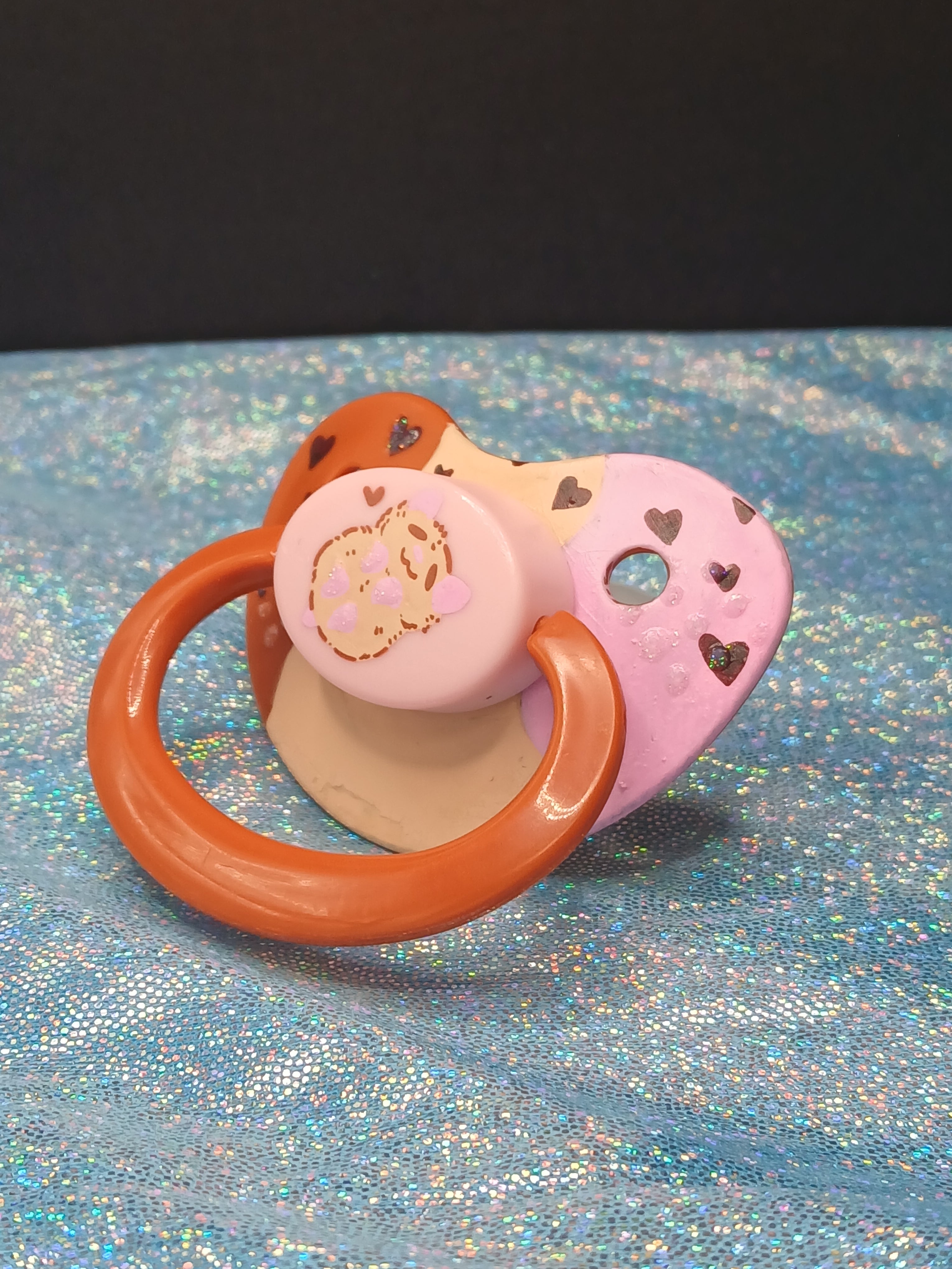 Neapolitan Hamster - Adult OOAK Hand-Painted Pacifier